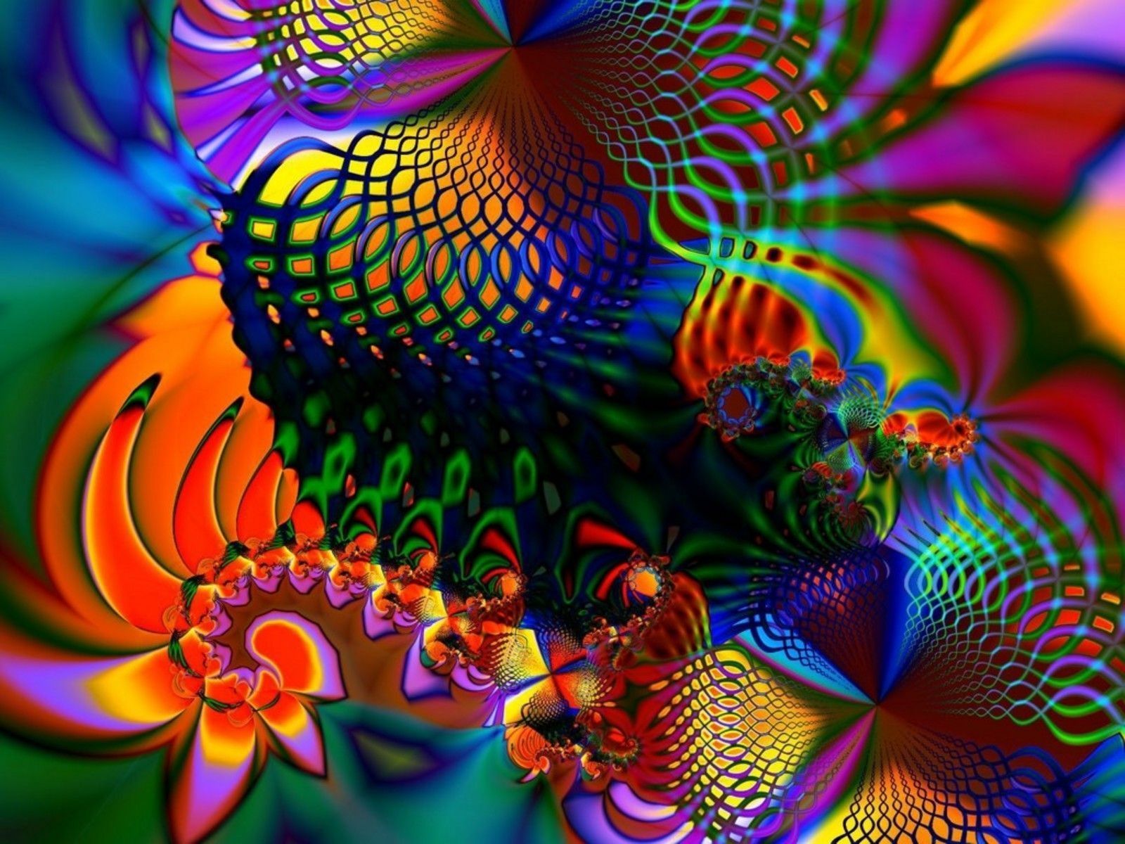 Colorful Wave Fractal Art Wallpapers