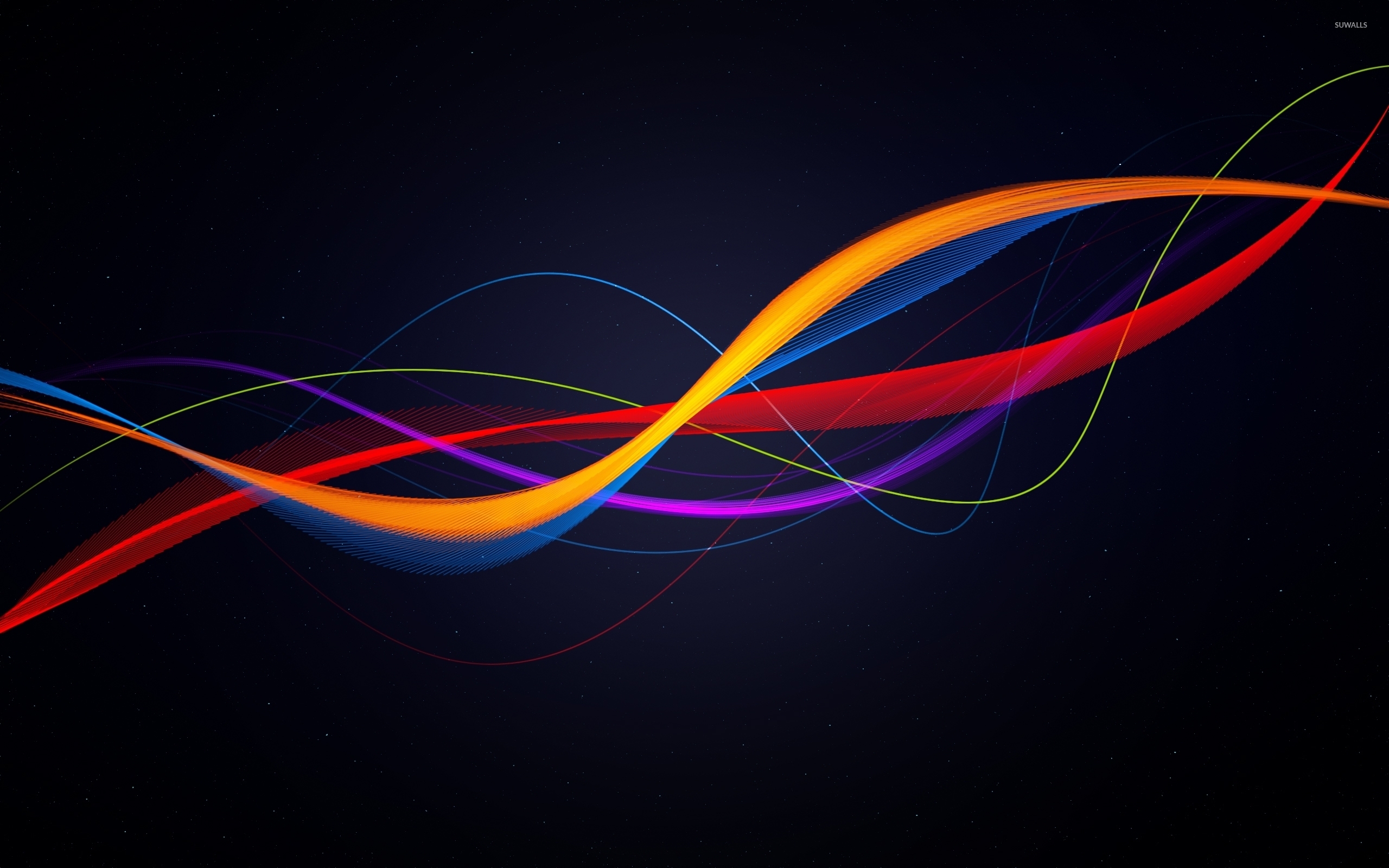 Colorful Waves Of Line Art Wallpapers