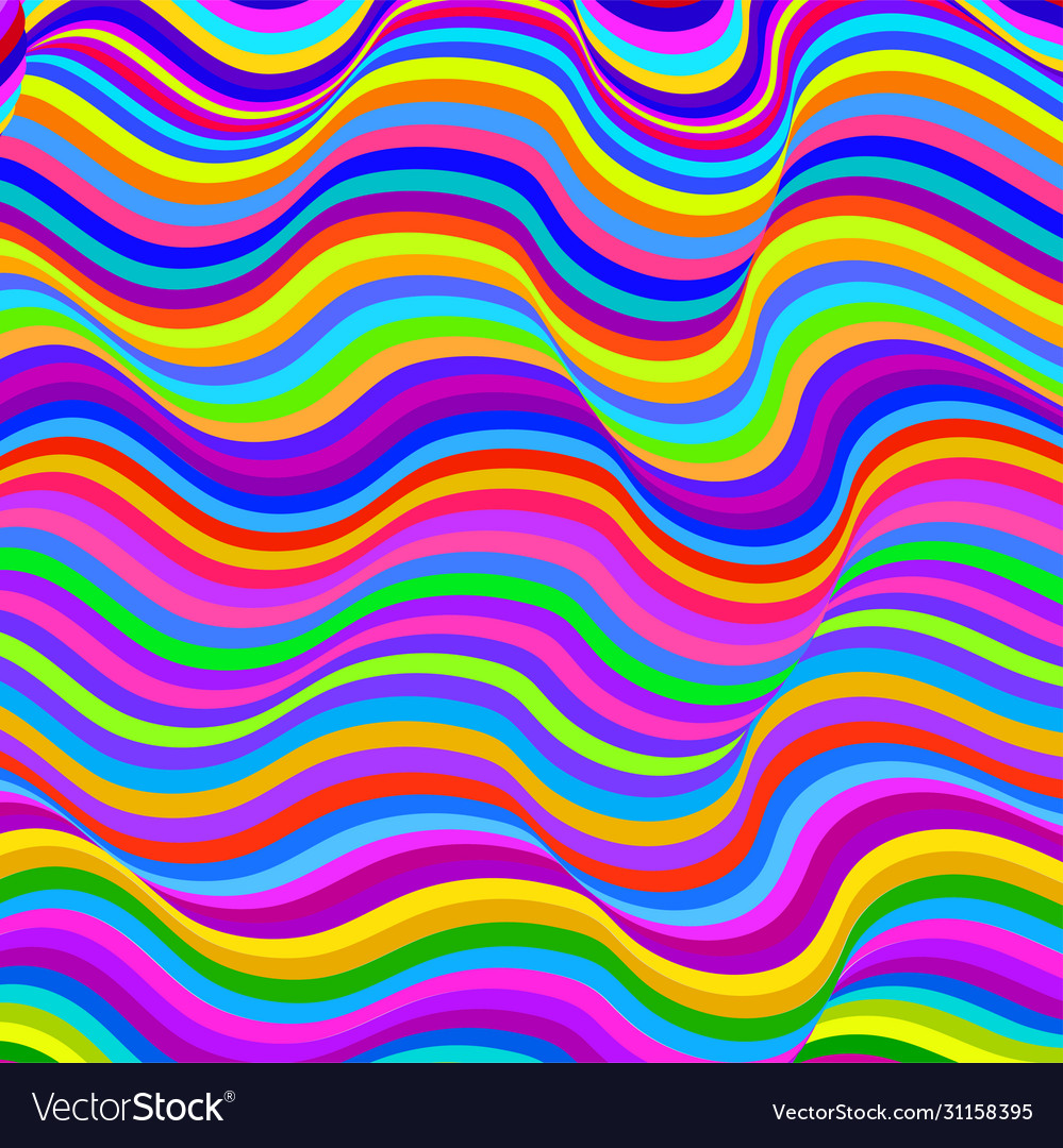 Colorful Waves Of Line Art Wallpapers