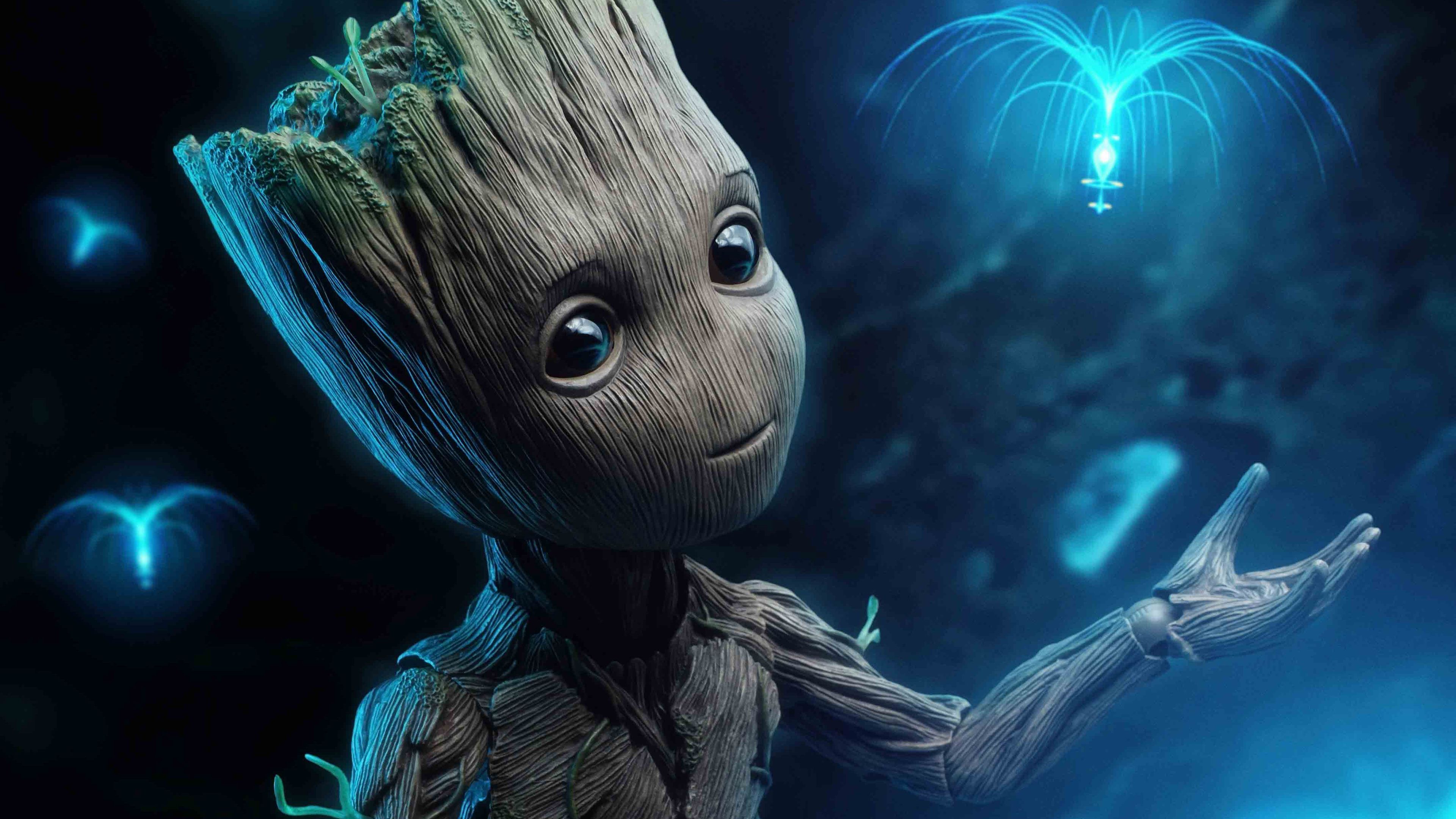 Comic Baby Groot And Drax The Destroyer Wallpapers