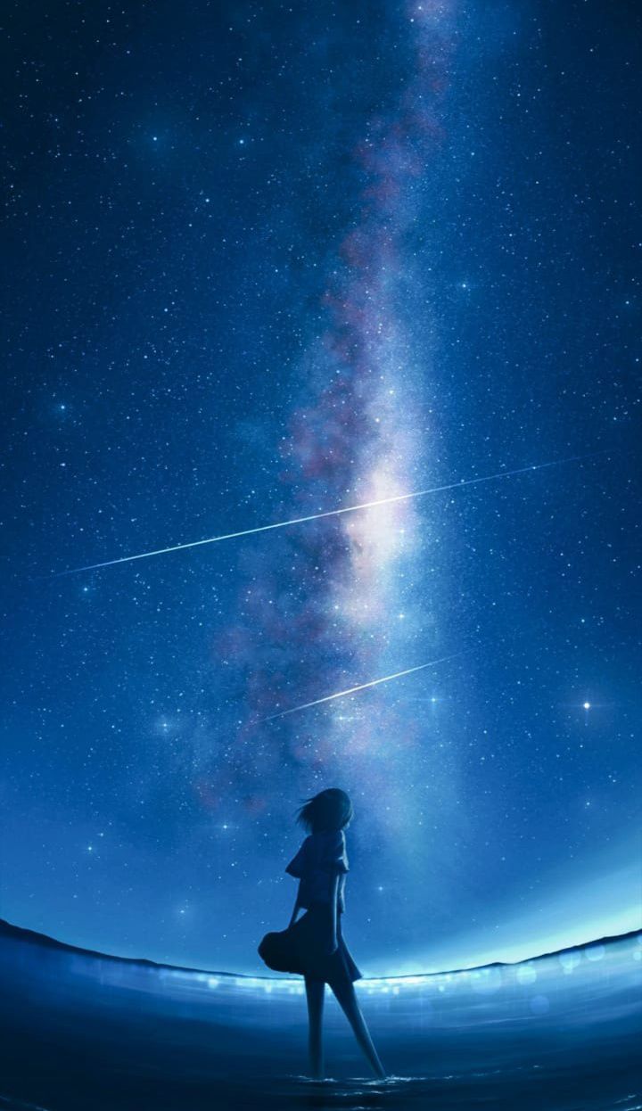 Cool Anime Starry Night Illustration Wallpapers