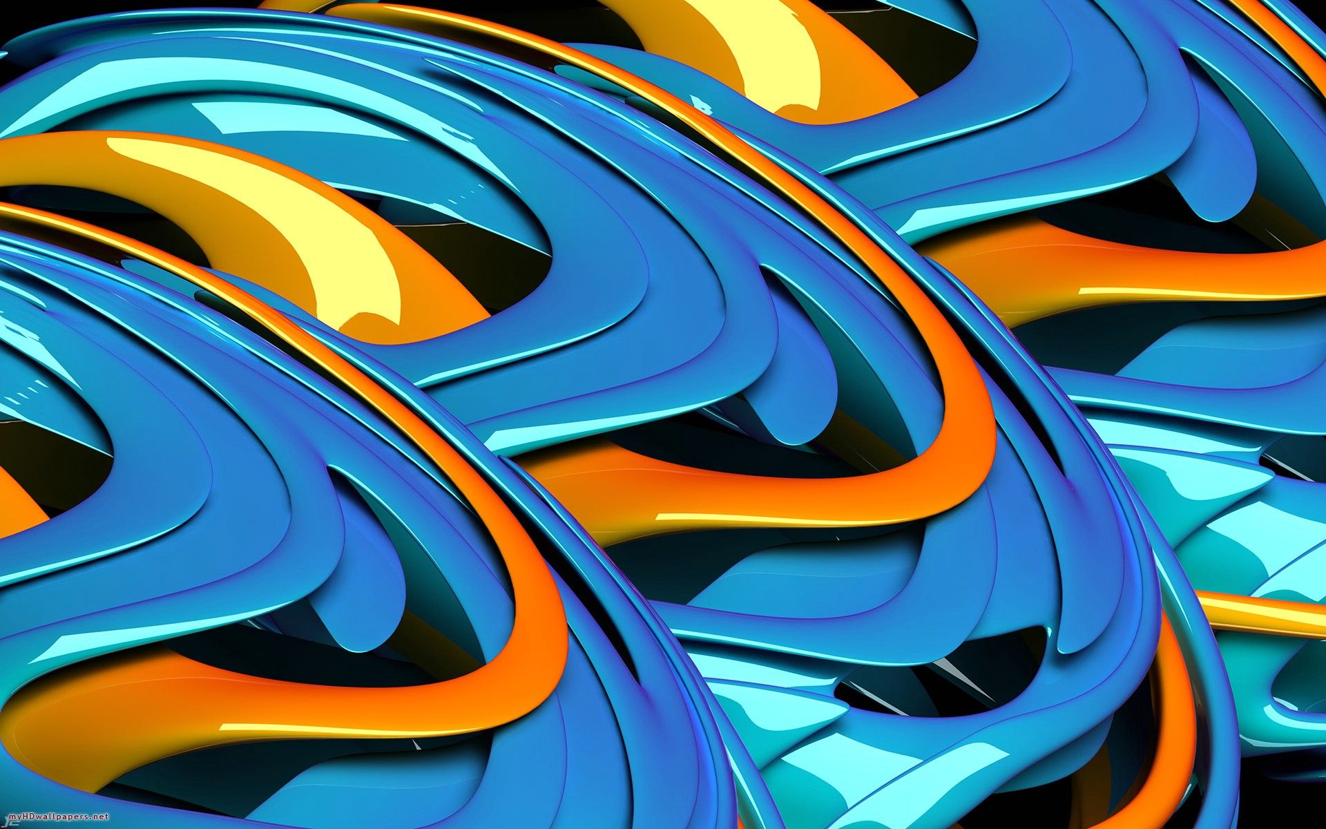 Cool Blue 3D Abstract Wallpapers