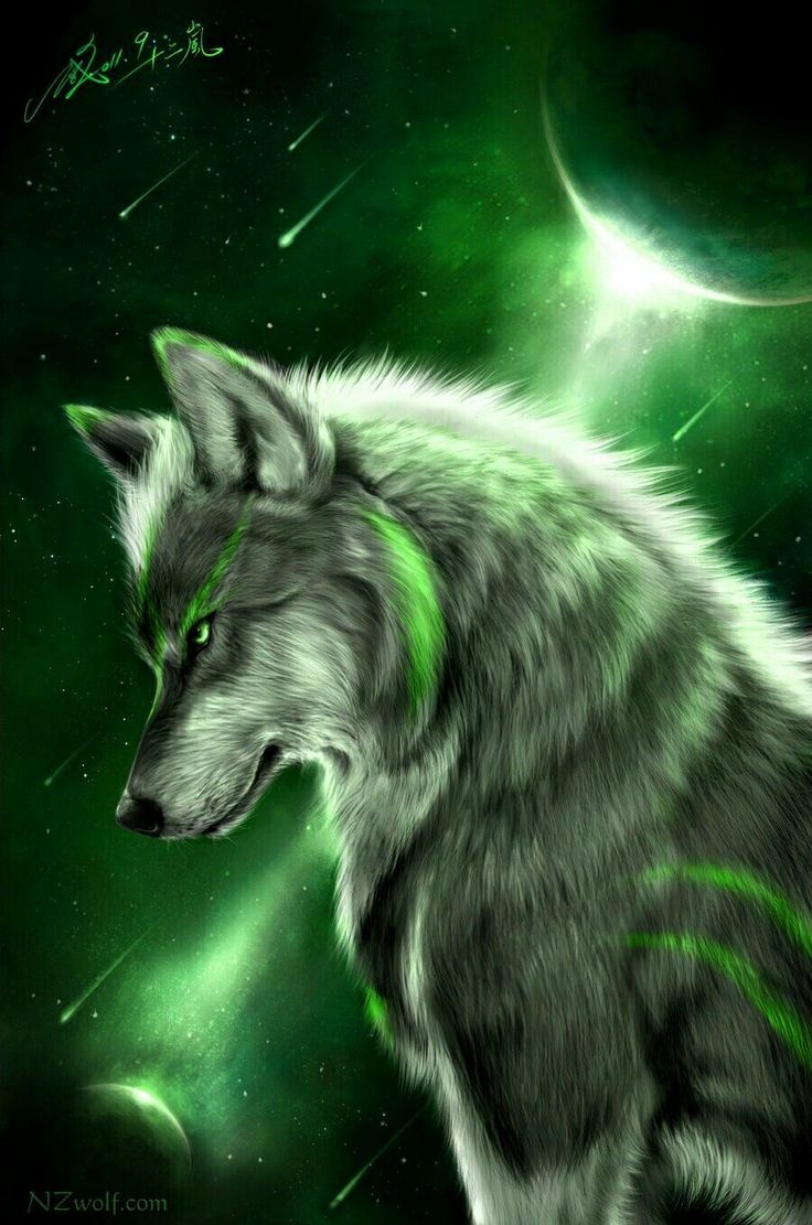 Cool Green Wolf Wallpapers