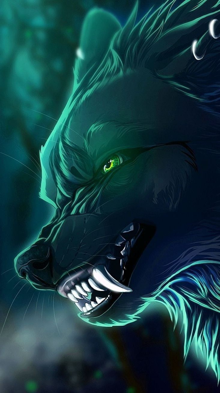 Cool Green Wolf Wallpapers