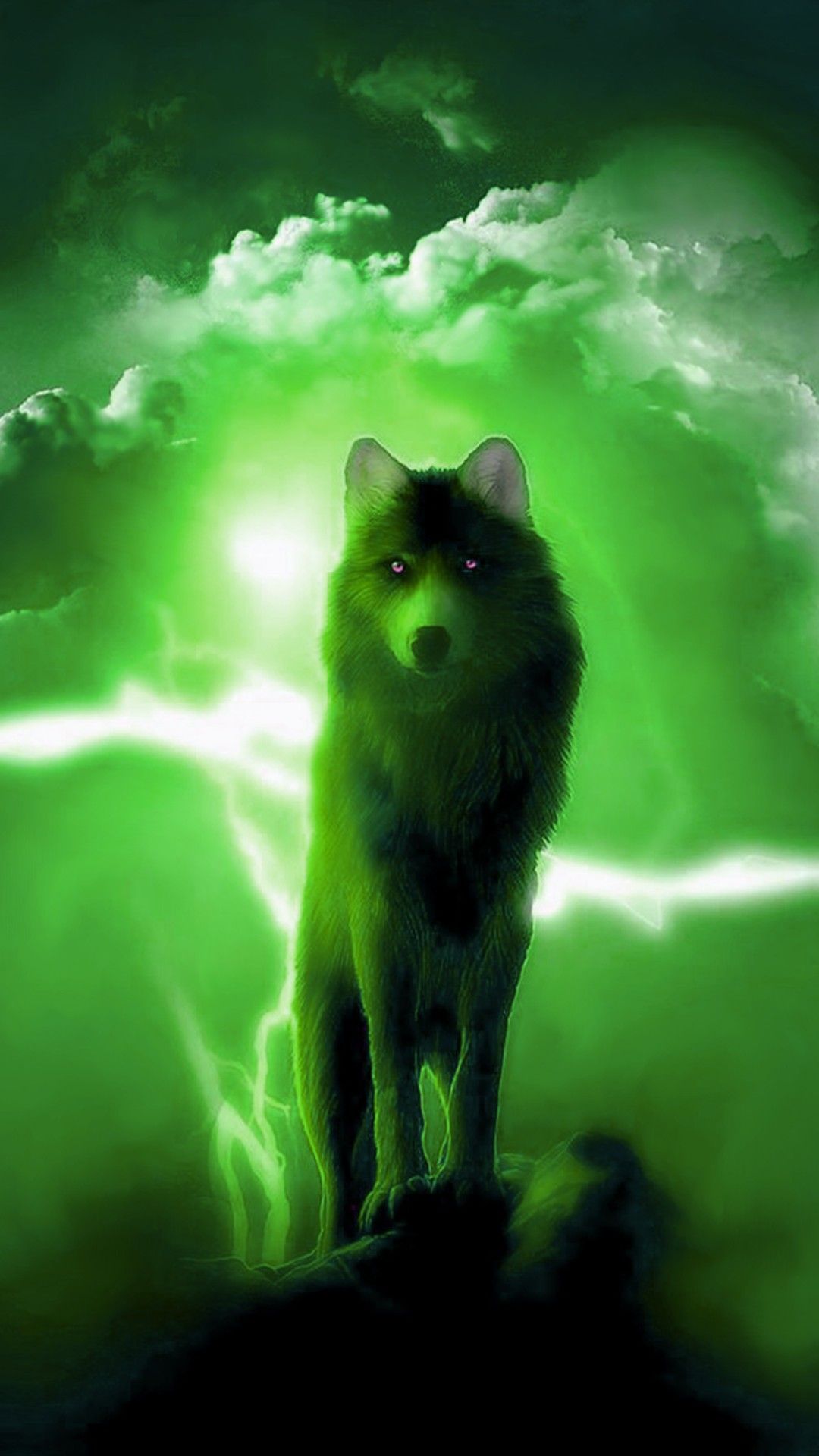 Cool Green Wolf Wallpapers