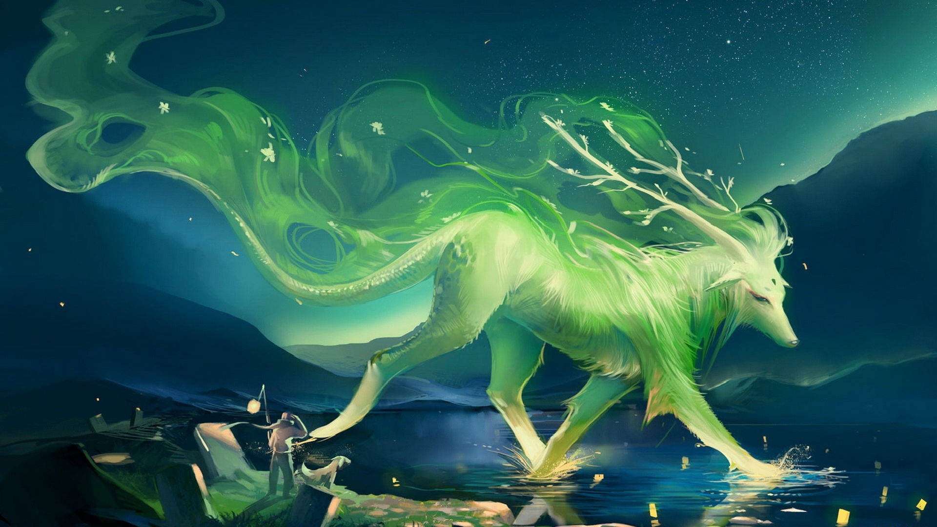 Cool Green Wolf Wallpapers