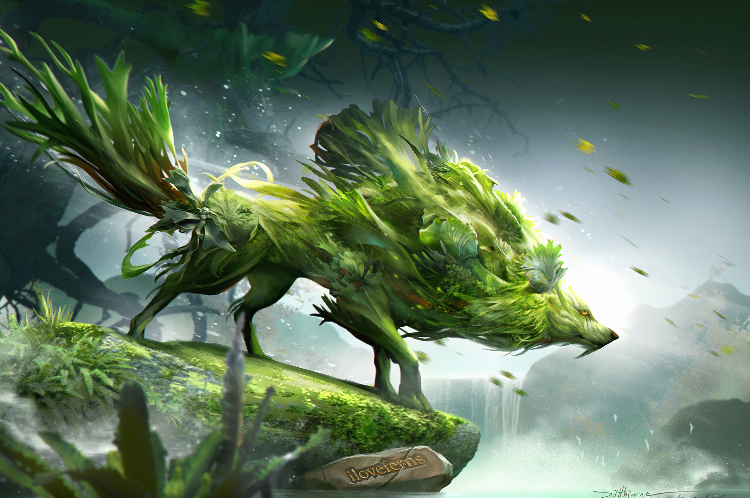 Cool Green Wolf Wallpapers