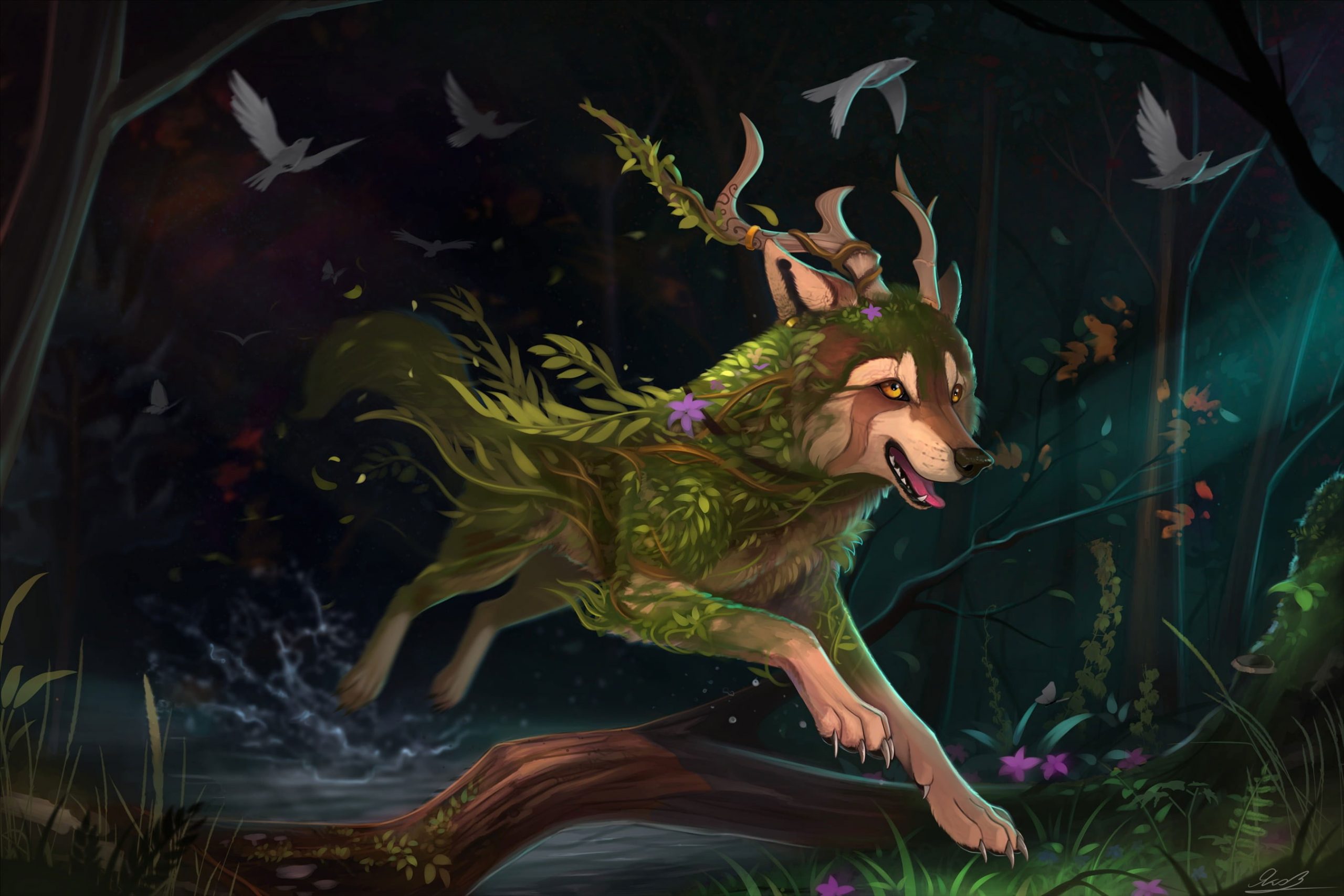 Cool Green Wolf Wallpapers