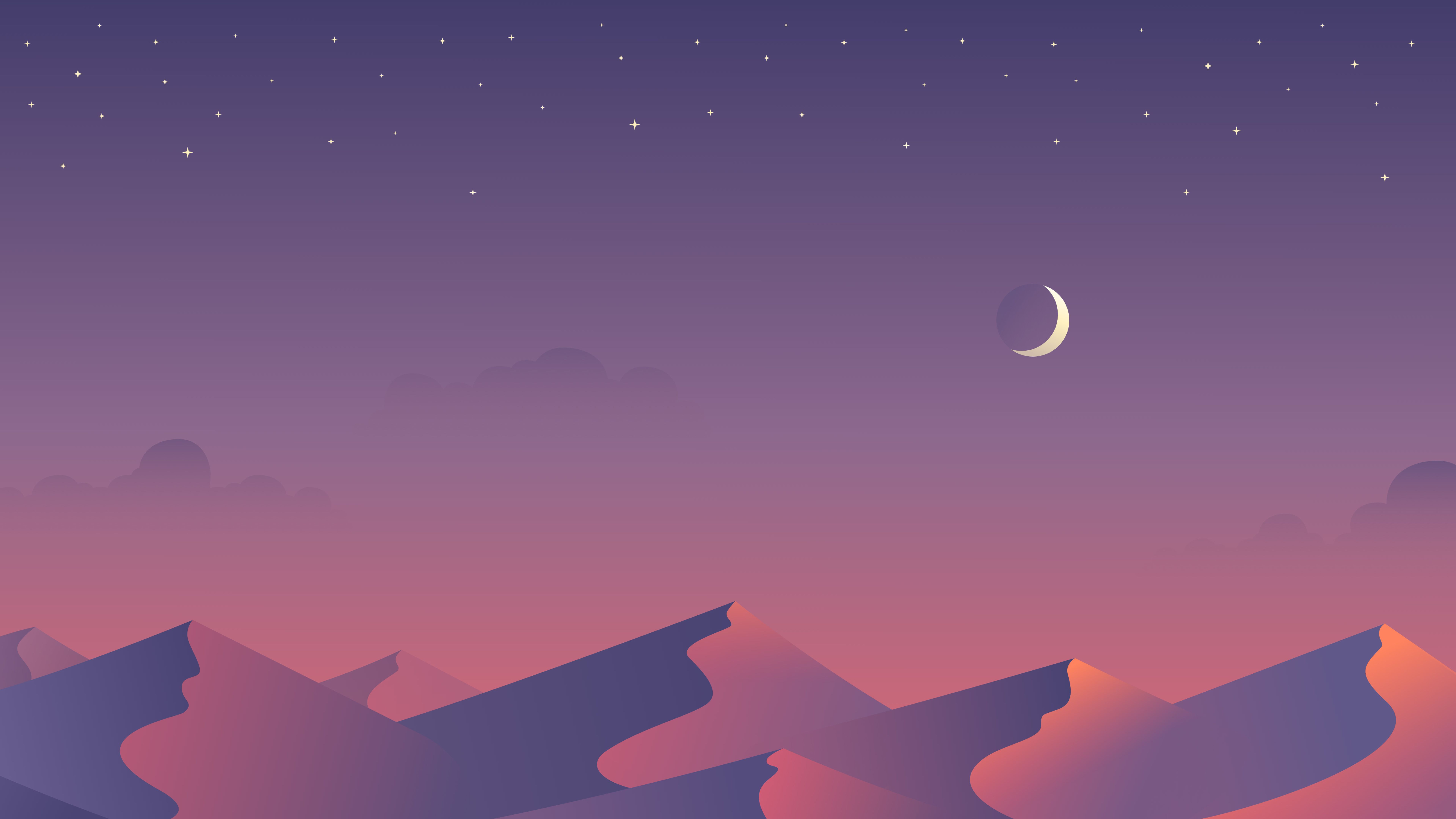 Cool Landscape Night Minimal Art Wallpapers