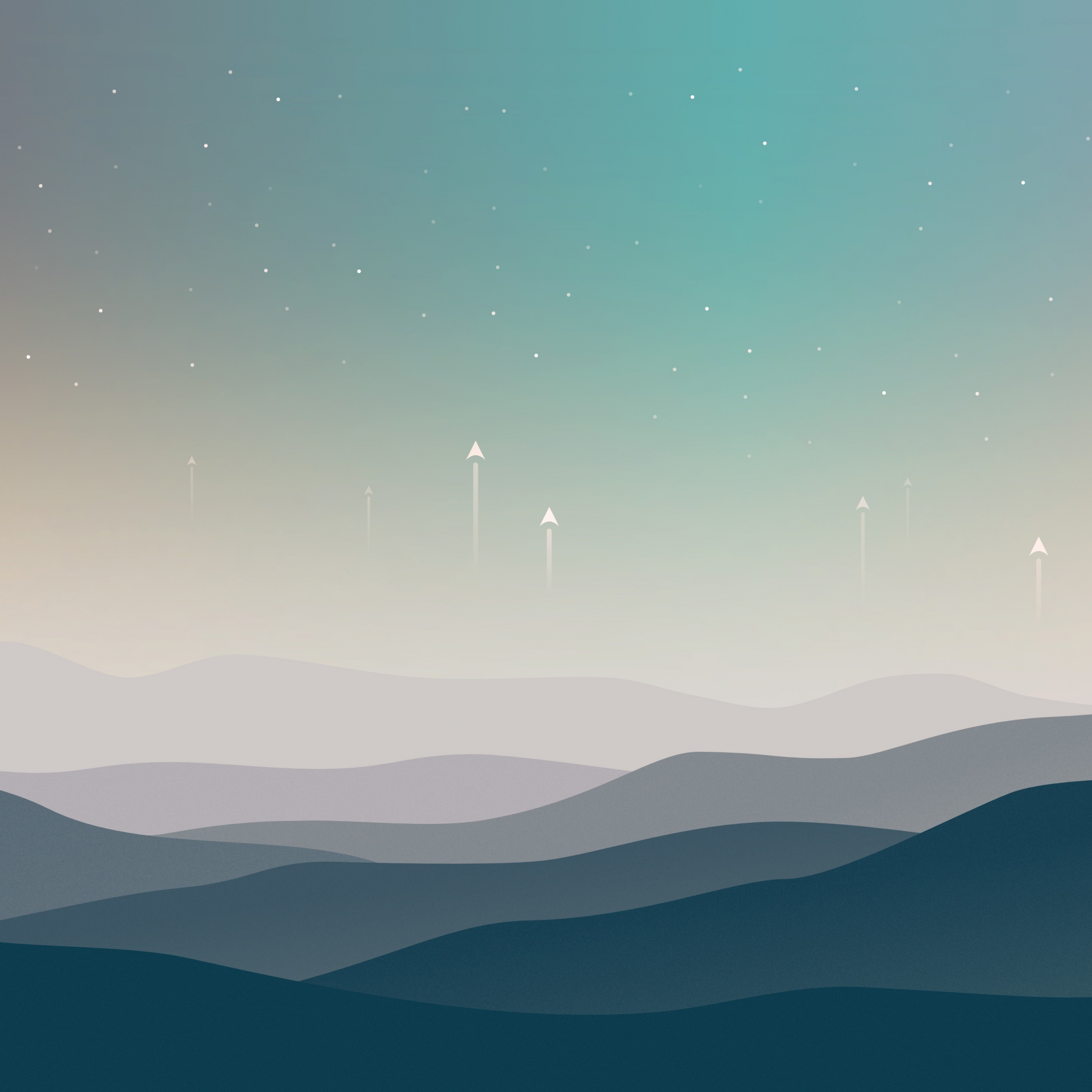 Cool Landscape Night Minimal Art Wallpapers