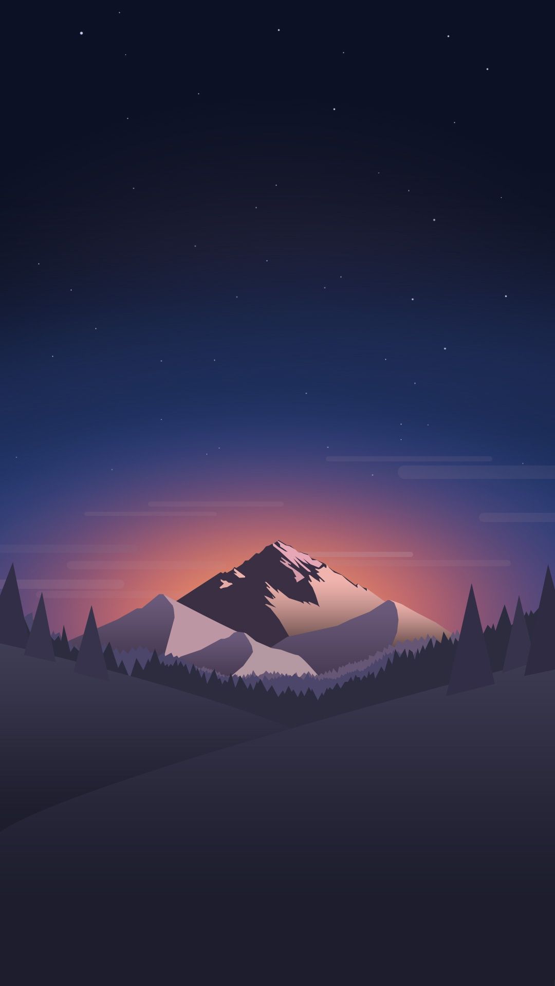 Cool Landscape Night Minimal Art Wallpapers