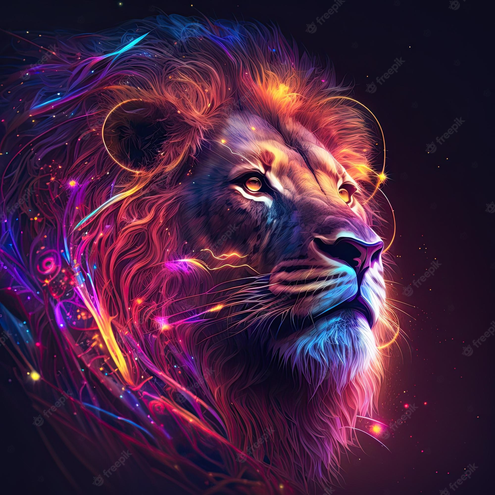 Cool Neon Lion Wallpapers