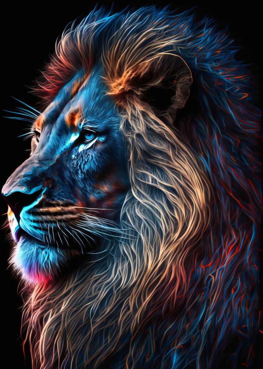 Cool Neon Lion Wallpapers