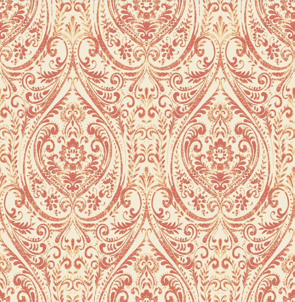 Coral Damask Wallpapers