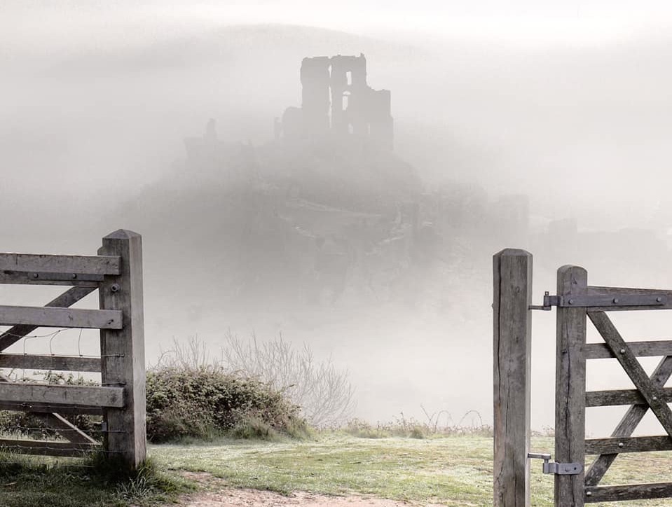 Corfe Castle Fog Day Wallpapers