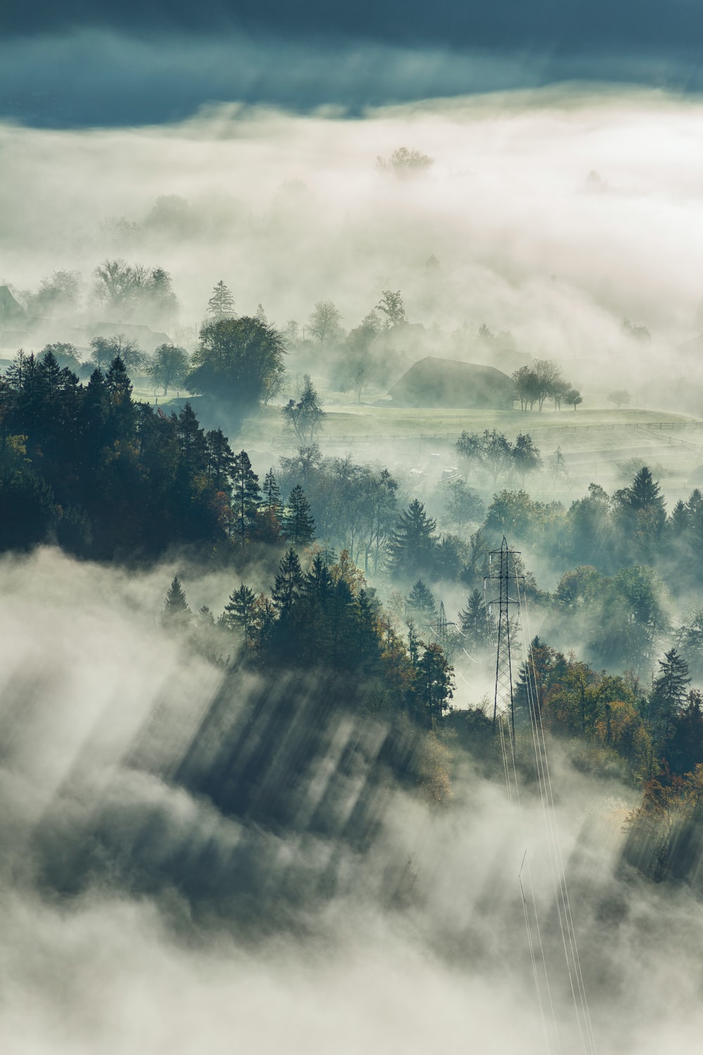 Corfe Castle Fog Day Wallpapers