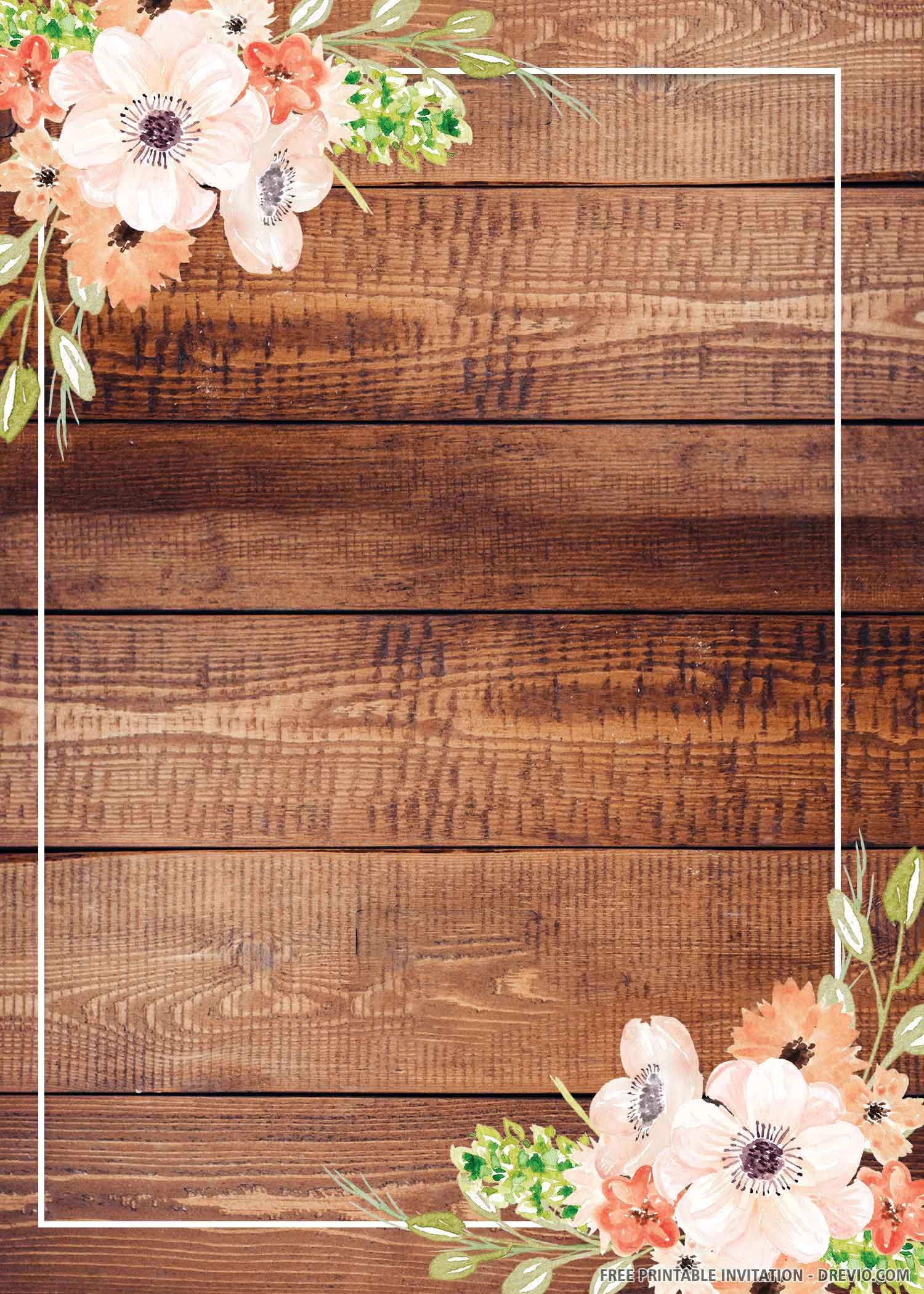 Country Style Rustic Floral Background