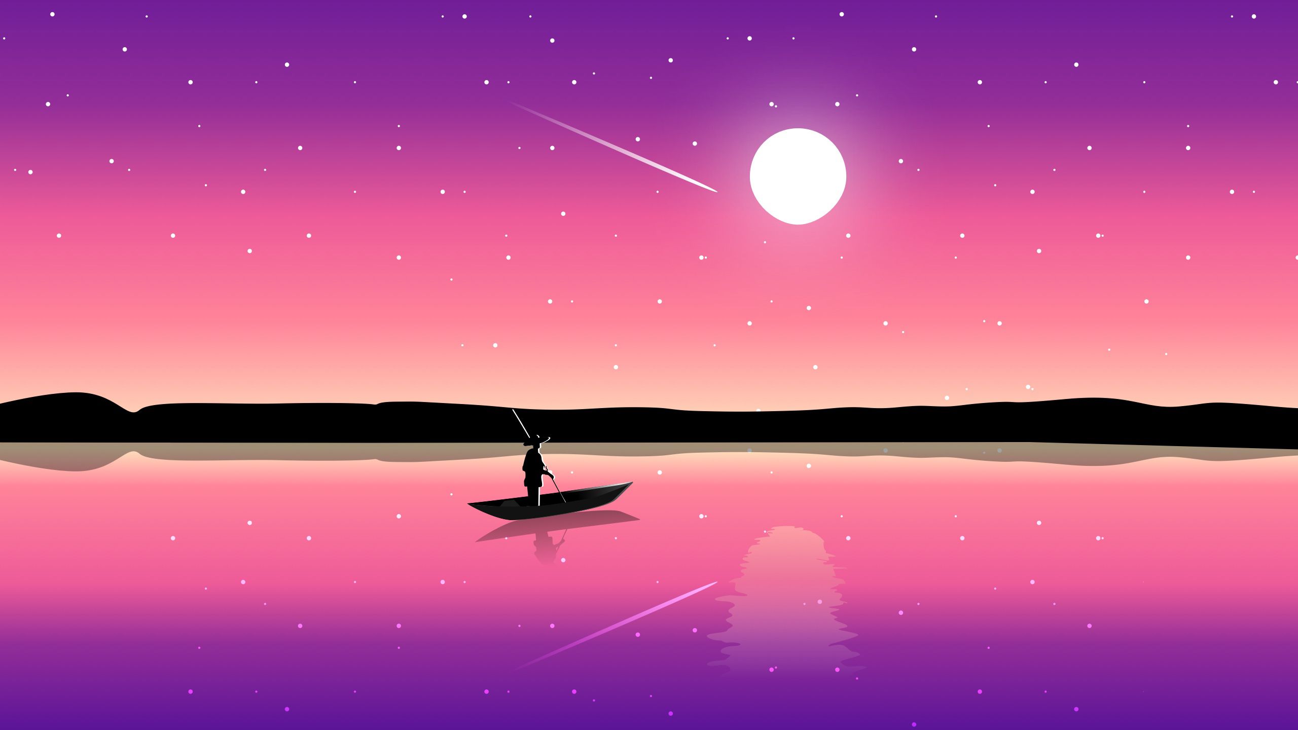 Couple At Sunset Illustration Wallpapers