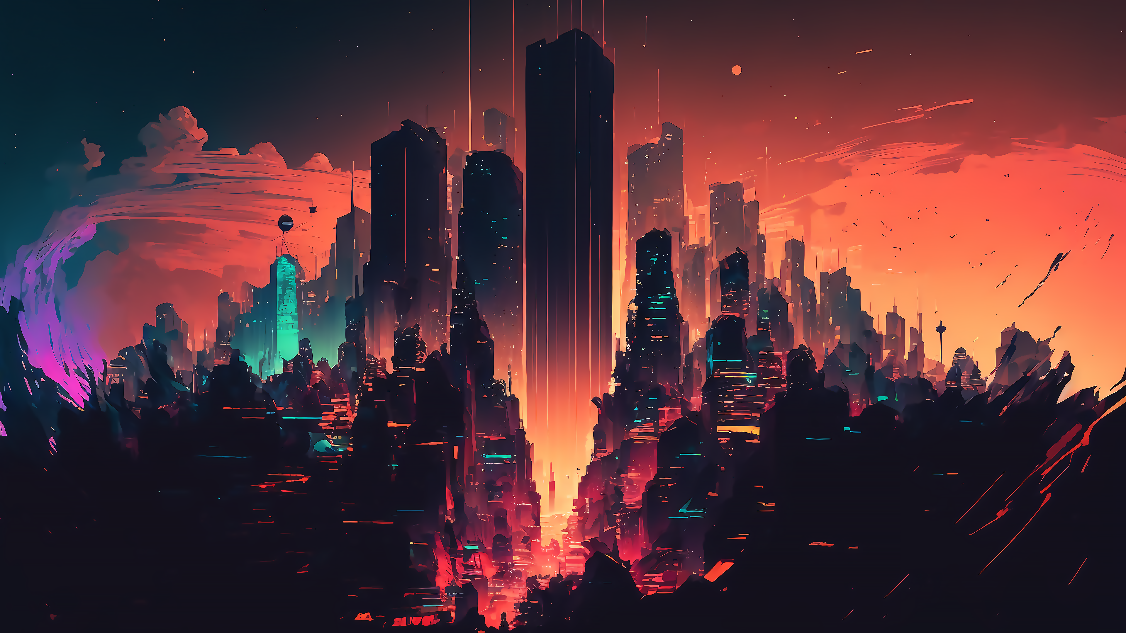 Couple Cityscape 4K Wallpapers