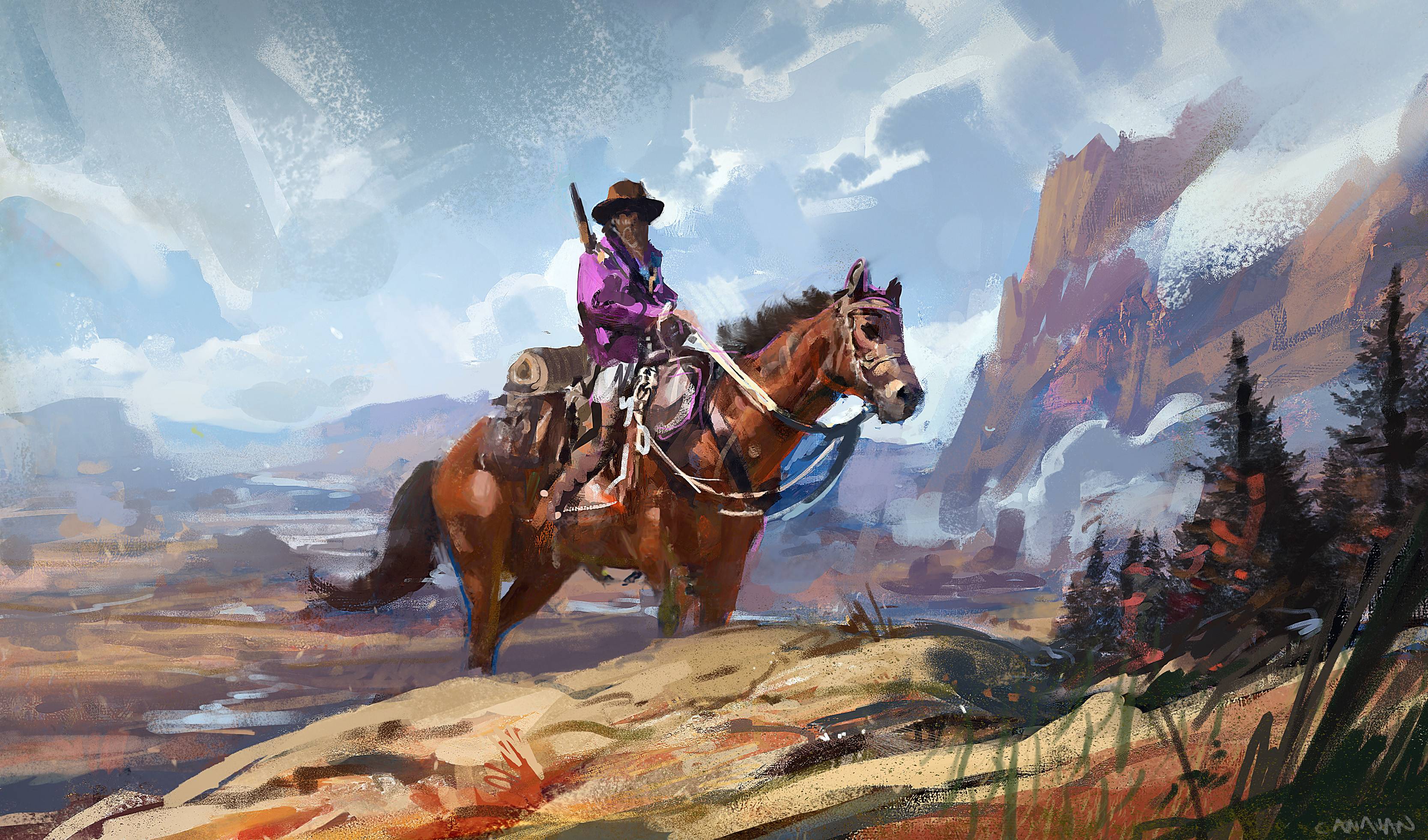 Cowboy Painting Wallpapers