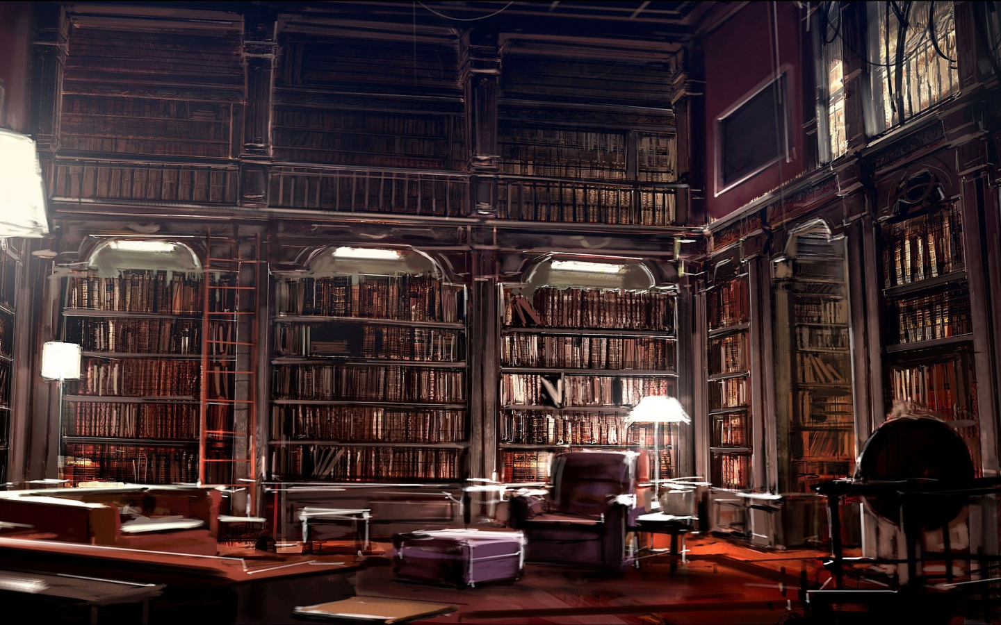 Cozy Library Wallpapers