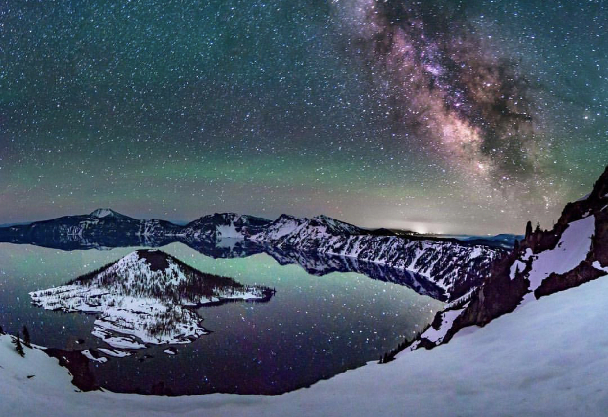 Crater Lake At Night Wallpapers
