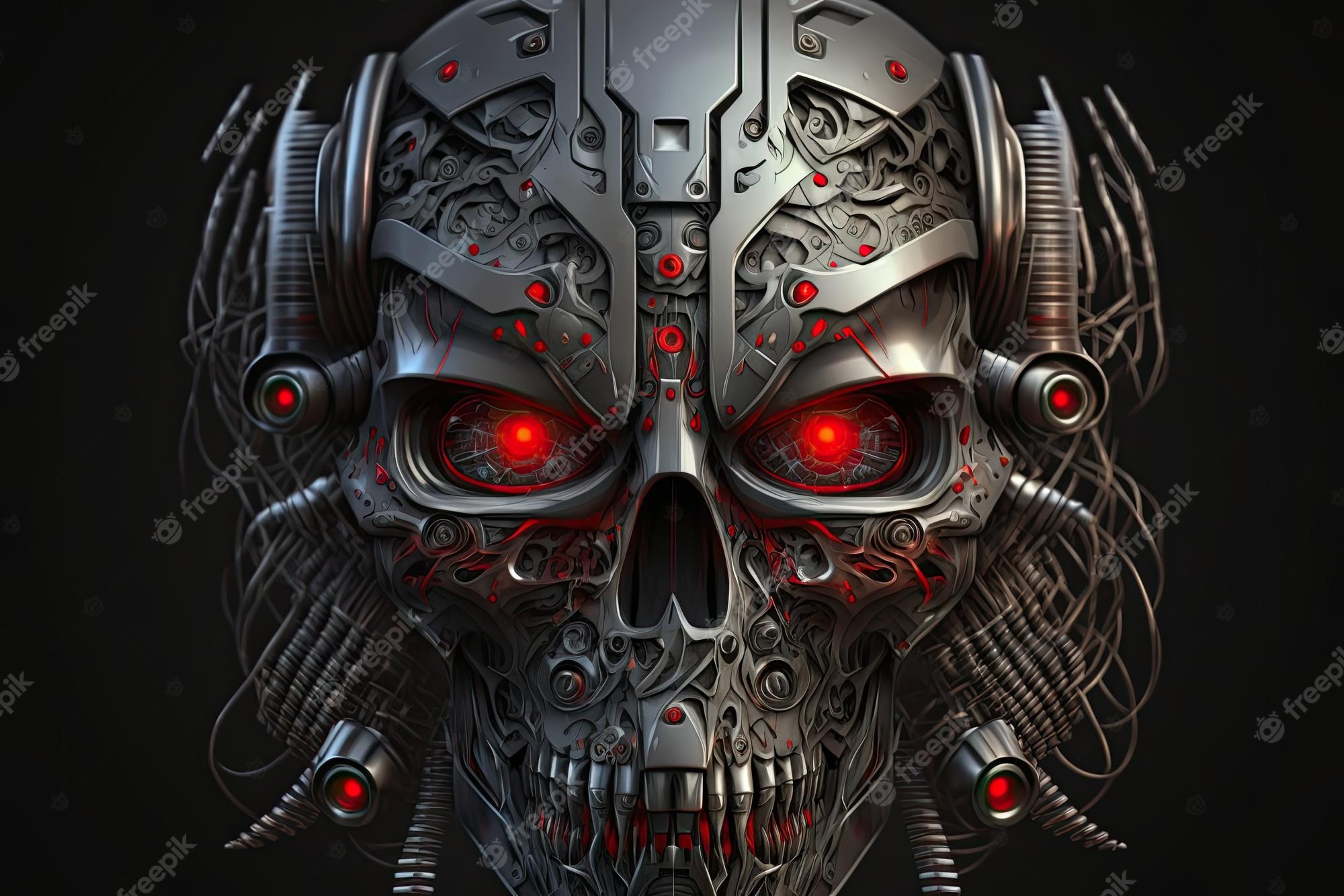 Creepy  Cyborg  Skull Wallpapers