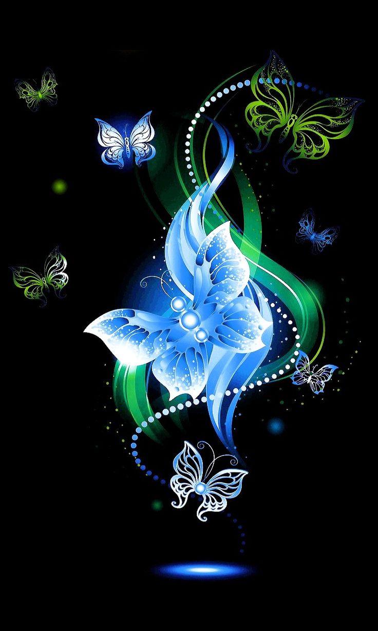 Crystal Blue Glitter Butterfly Wallpapers