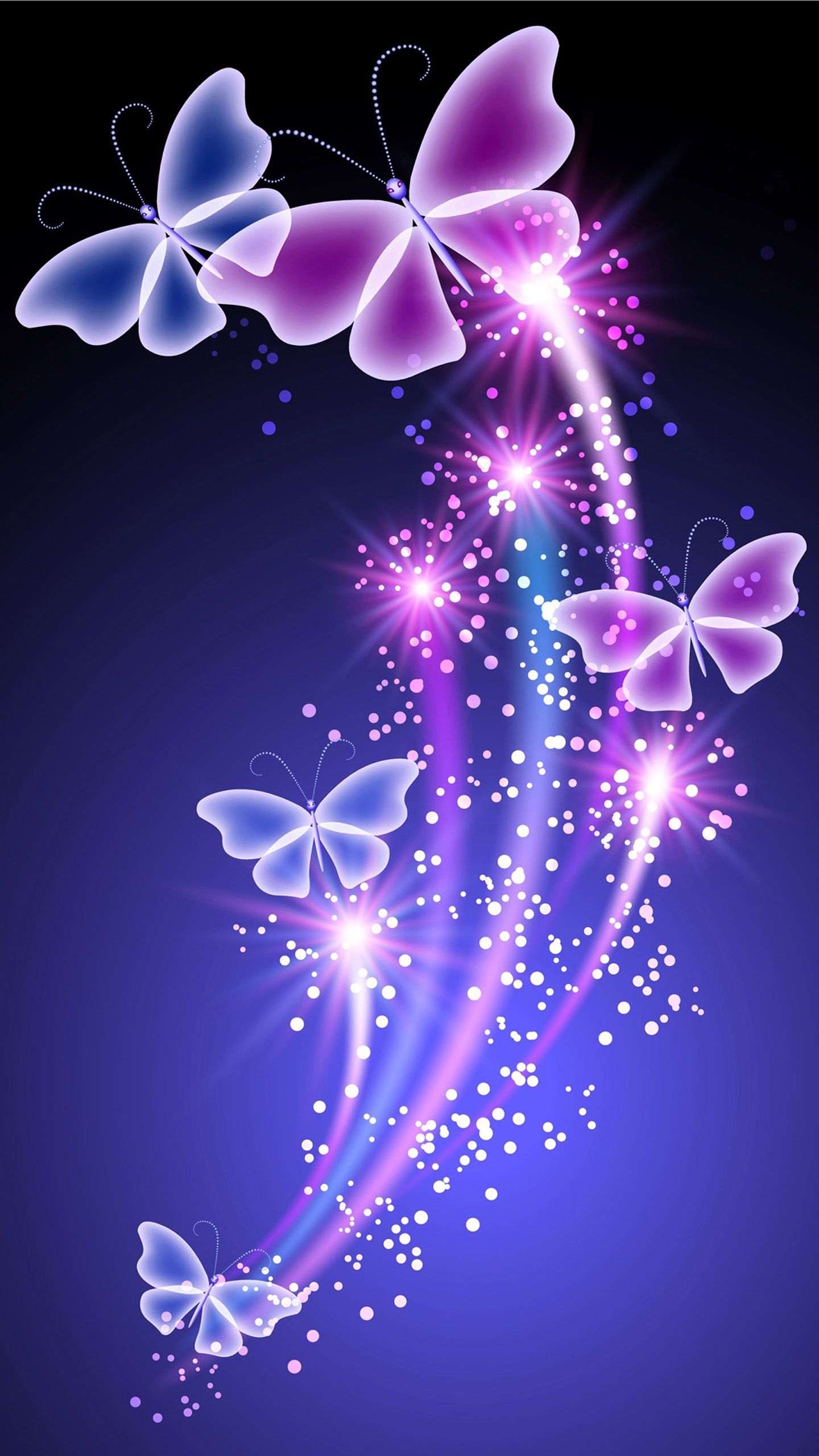 Crystal Blue Glitter Butterfly Wallpapers