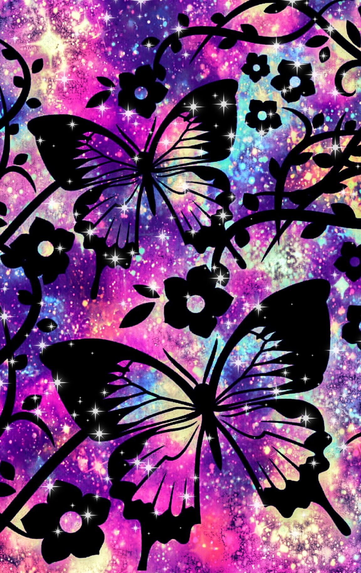 Crystal Blue Glitter Butterfly Wallpapers