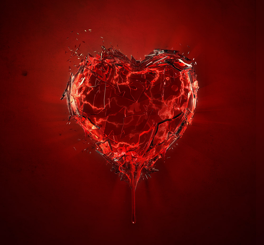 Crystal Shattered Glass Heart Wallpapers