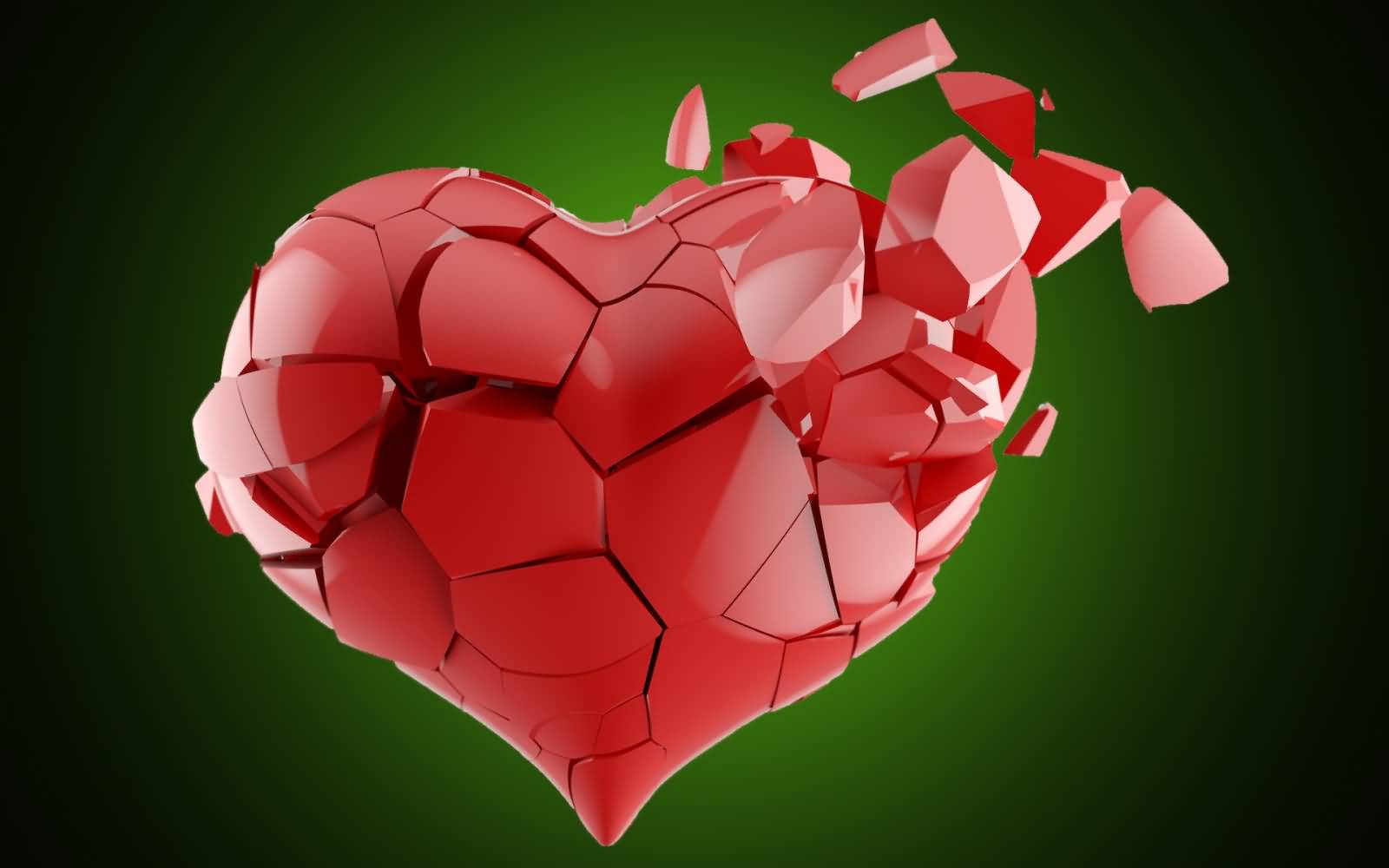 Crystal Shattered Glass Heart Wallpapers