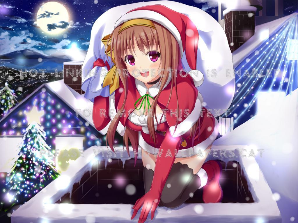 Cute Anime Christmas Girl Wallpapers