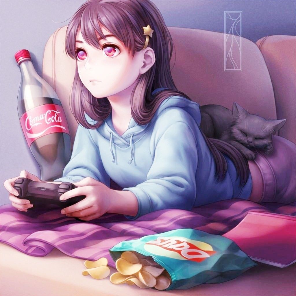 Cute Anime Gamer Girl Wallpapers