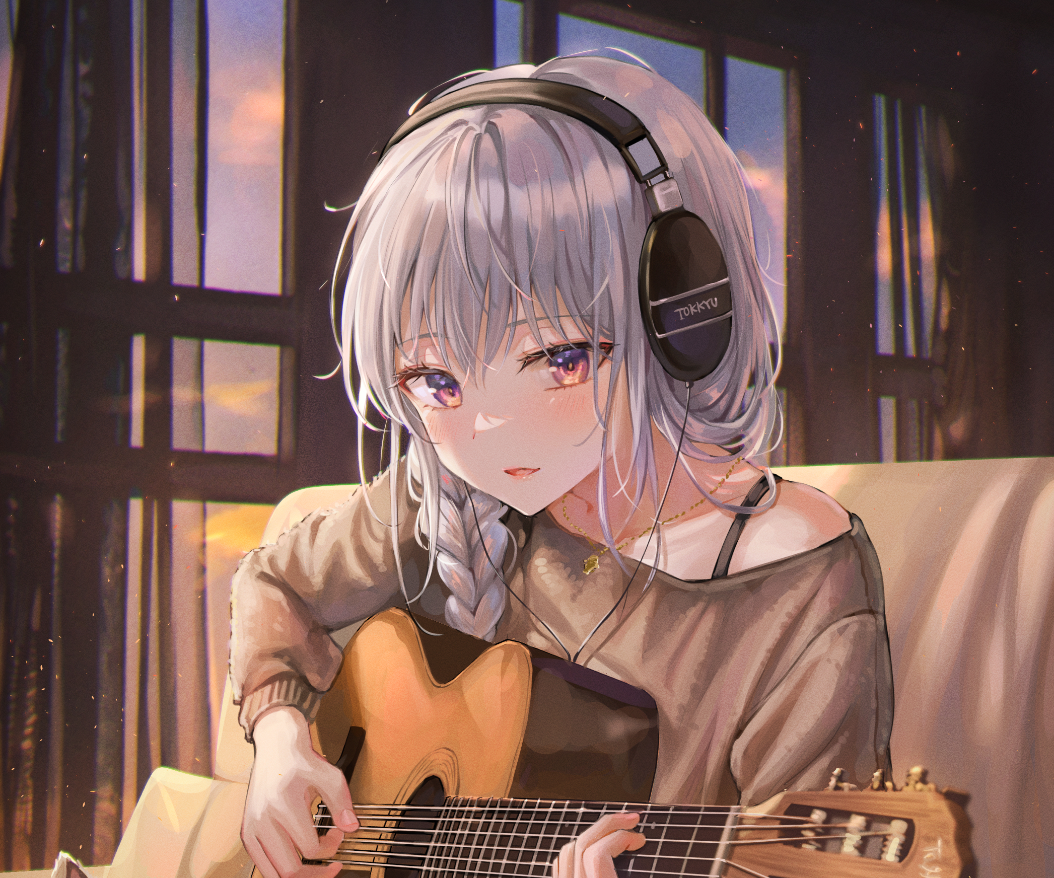 Cute Anime Girl Guitar Wallpapers