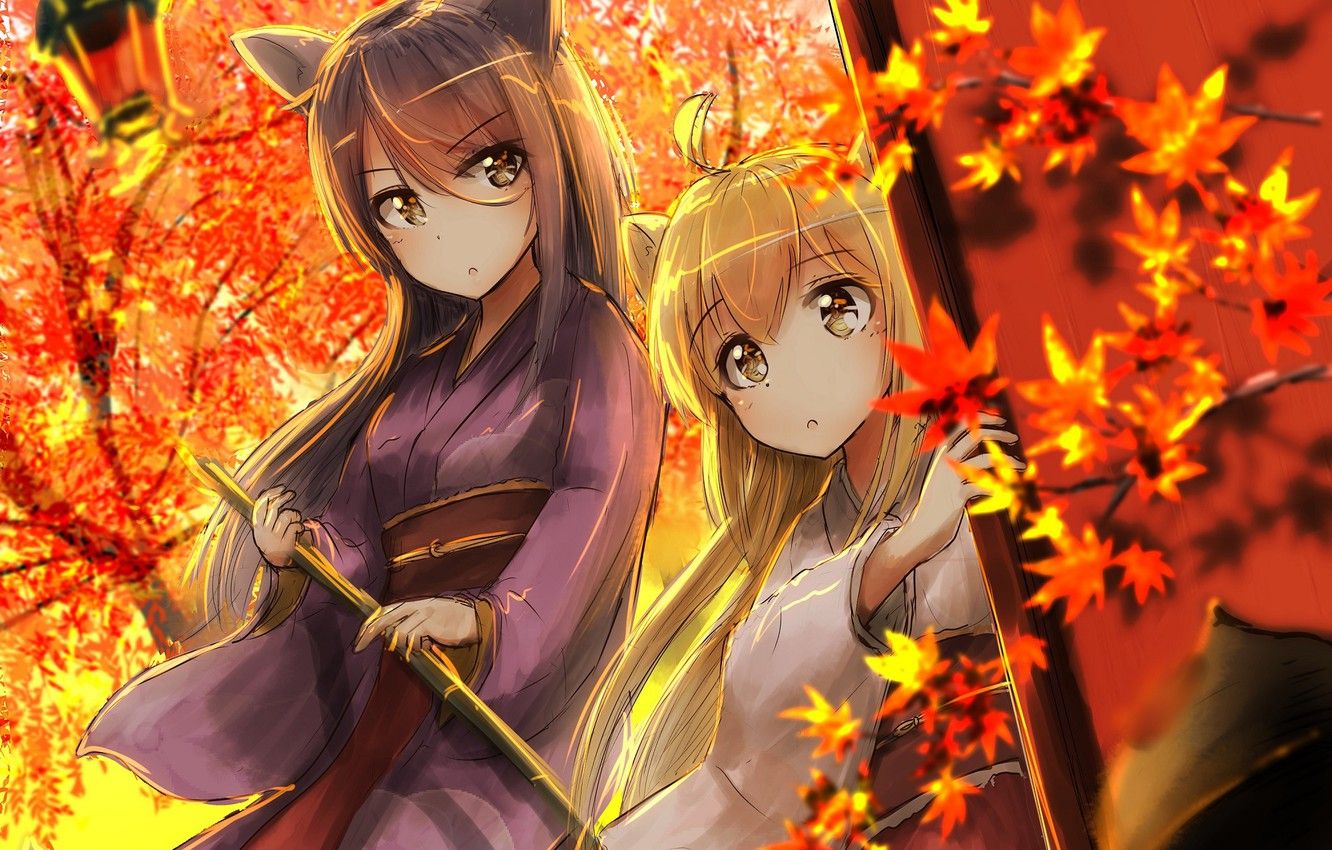 Cute Anime Girls Autumn Wallpapers Wallpapers