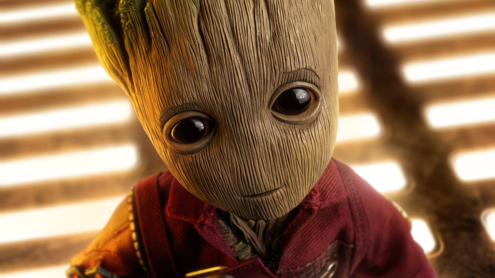 Cute Baby Groot In Suit 4K Wallpapers