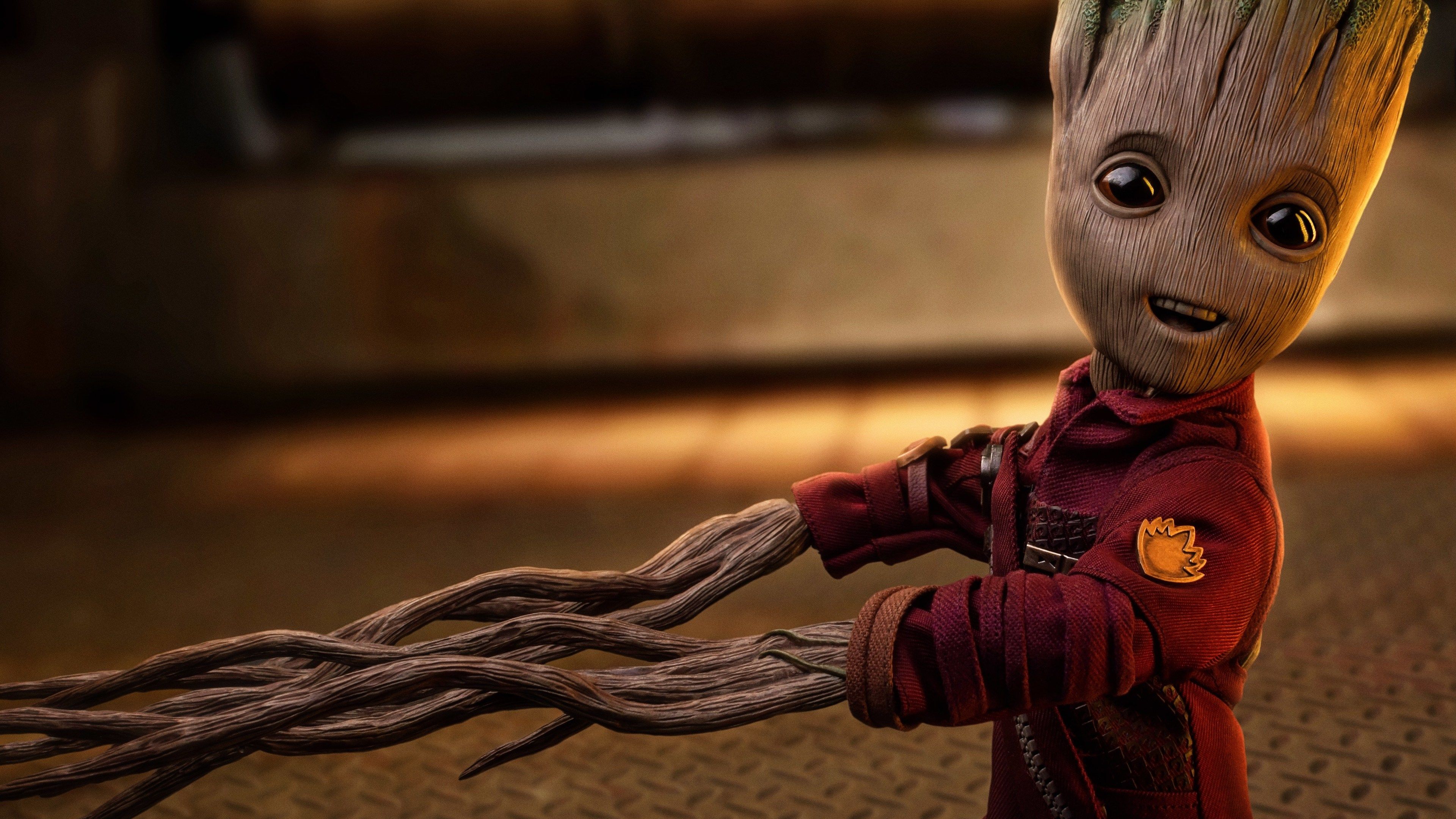 Cute Baby Groot In Suit 4K Wallpapers