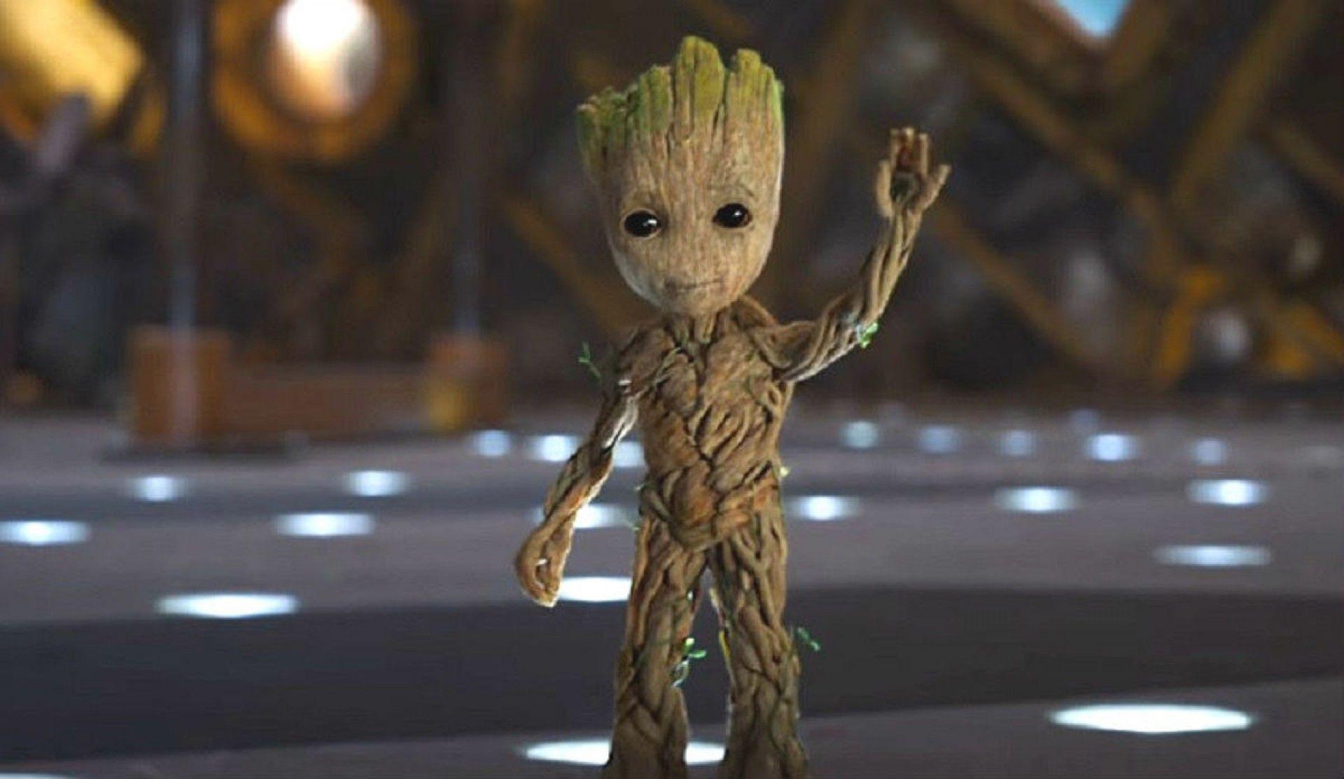 Cute Baby Groot In Suit 4K Wallpapers