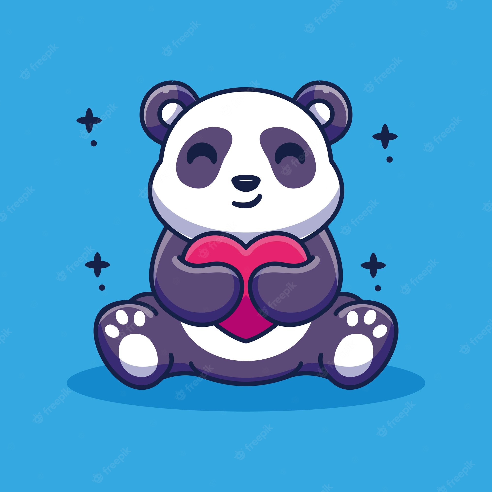 Cute Blue Panda Wallpapers