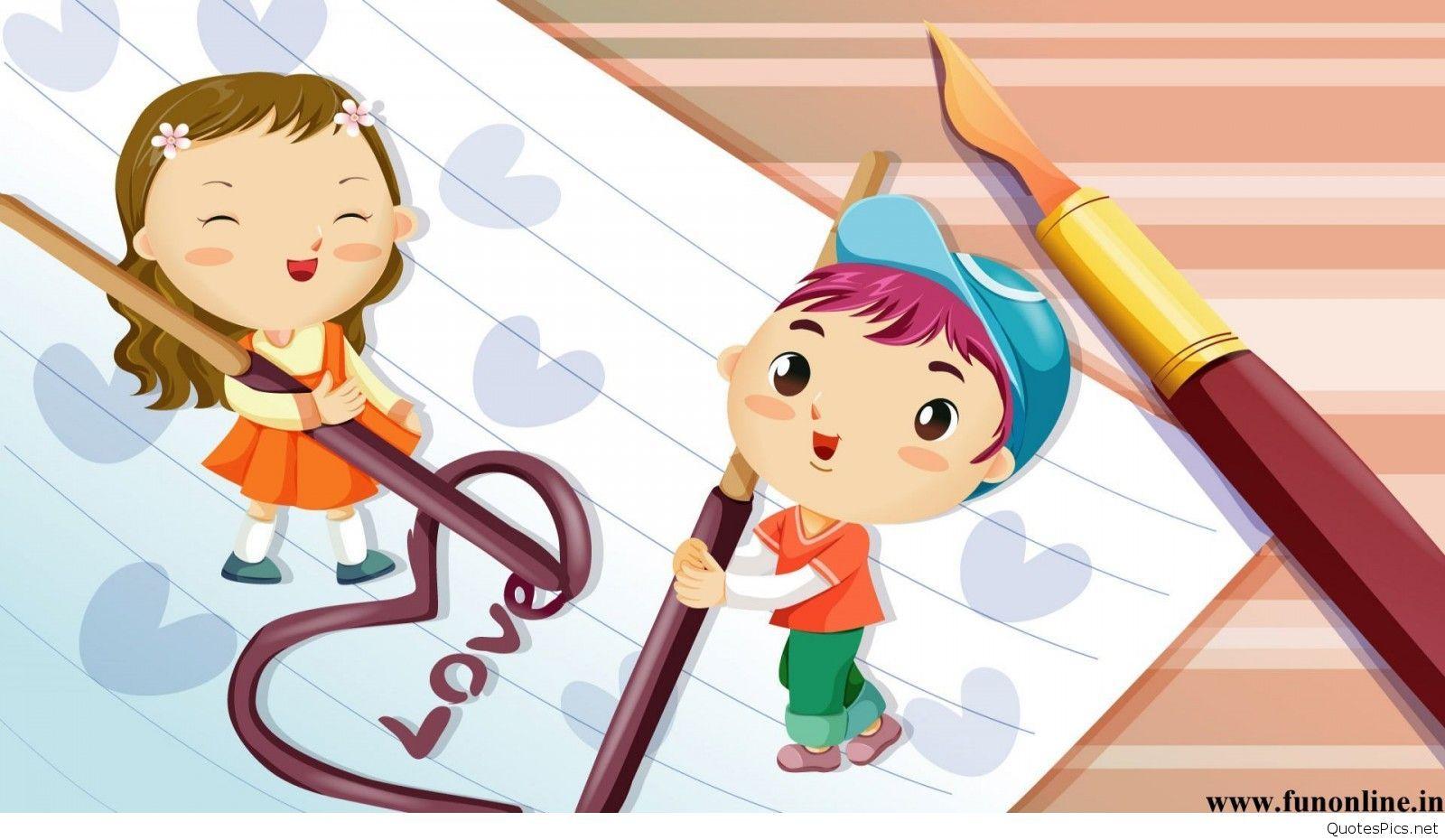 Cute Cartoon Love Couple Wallpaper Wallpapers