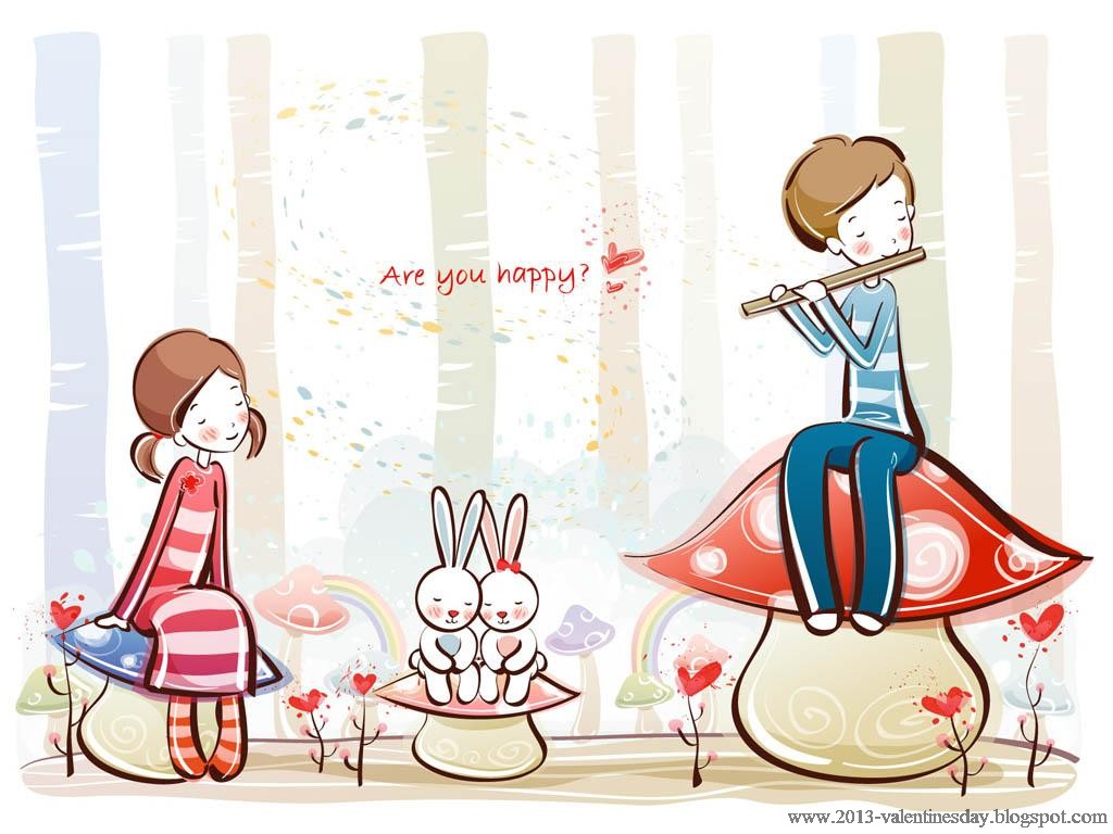 Cute Cartoon Love Couple Wallpaper Wallpapers