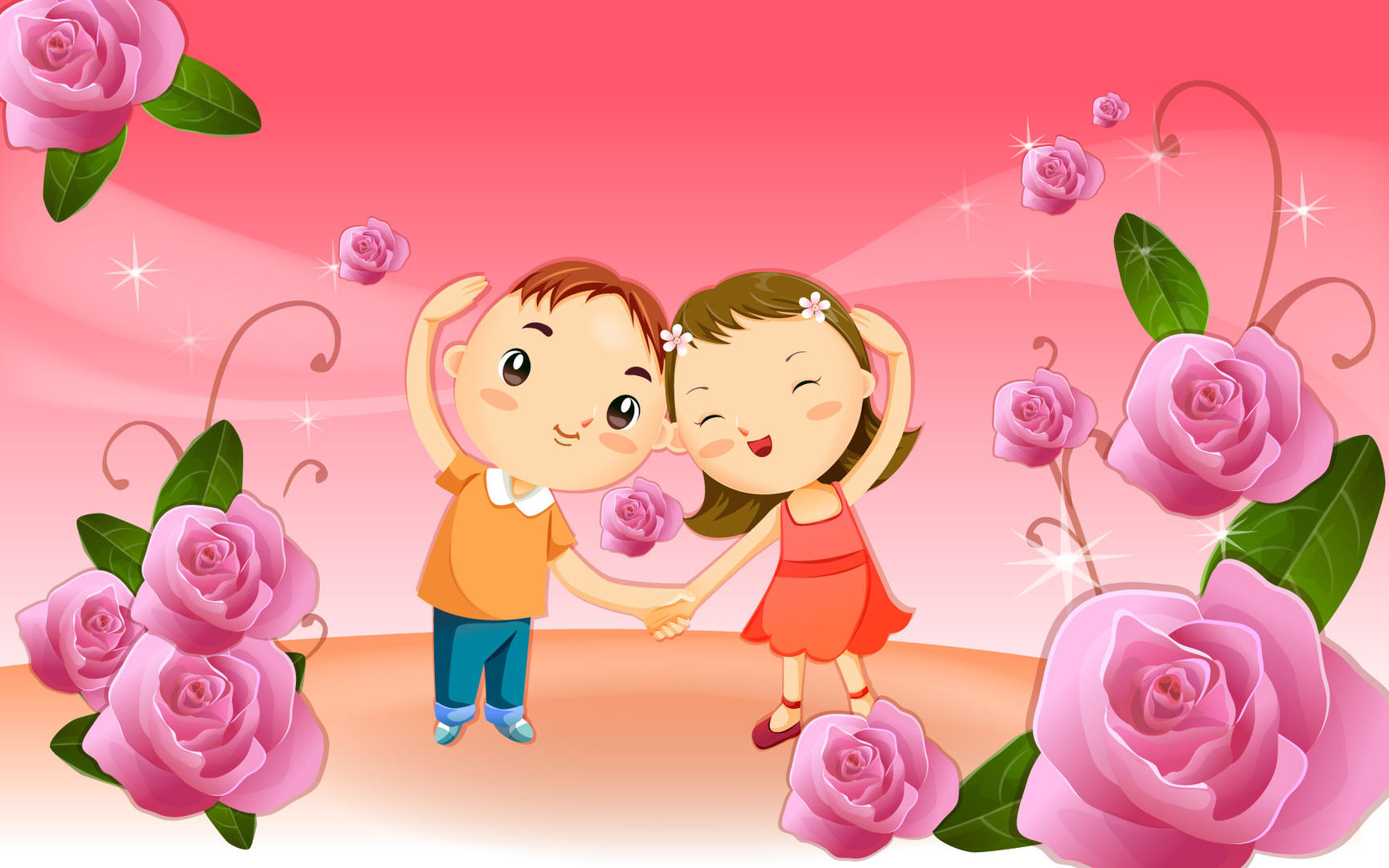 Cute Cartoon Love Couple Wallpaper Wallpapers