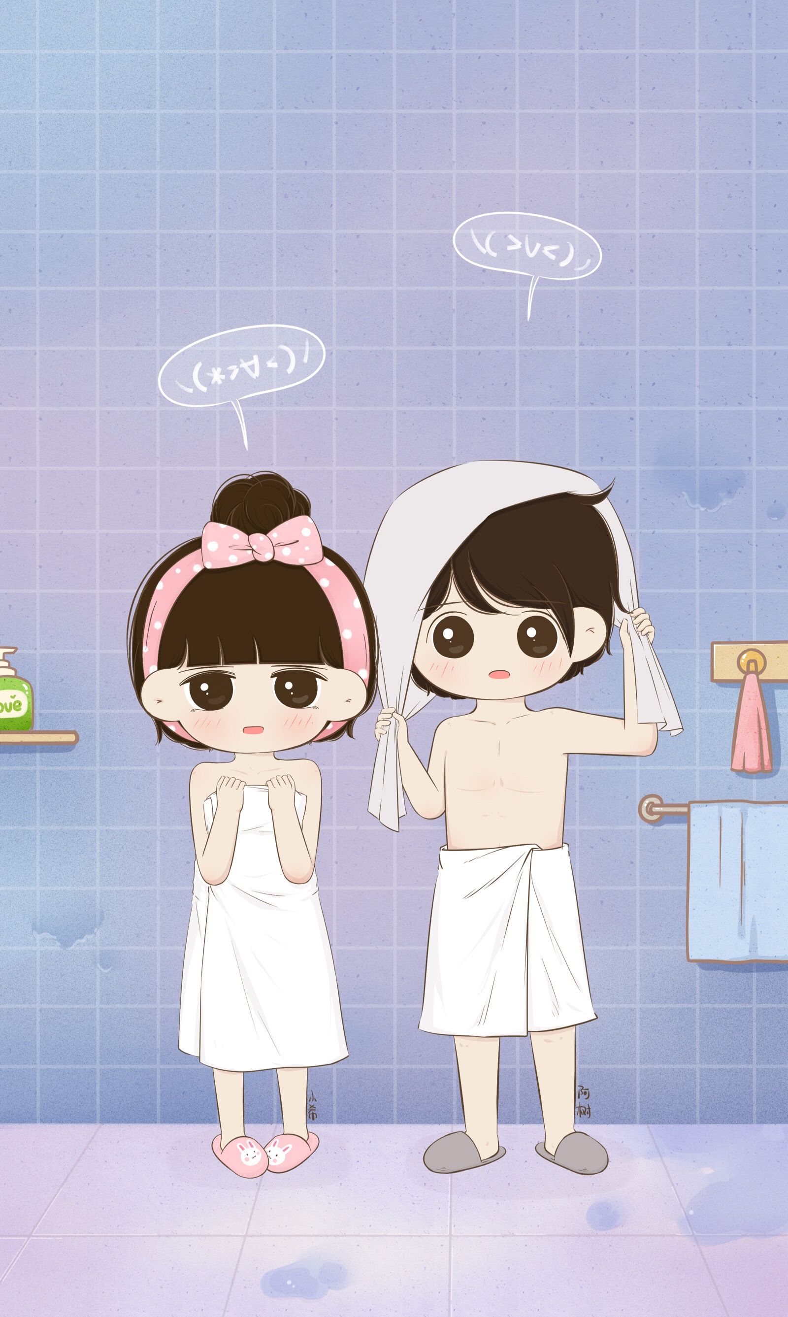 Cute Cartoon Love Couple Wallpaper Wallpapers