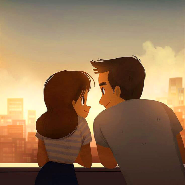 Cute Cartoon Love Couple Wallpaper Wallpapers