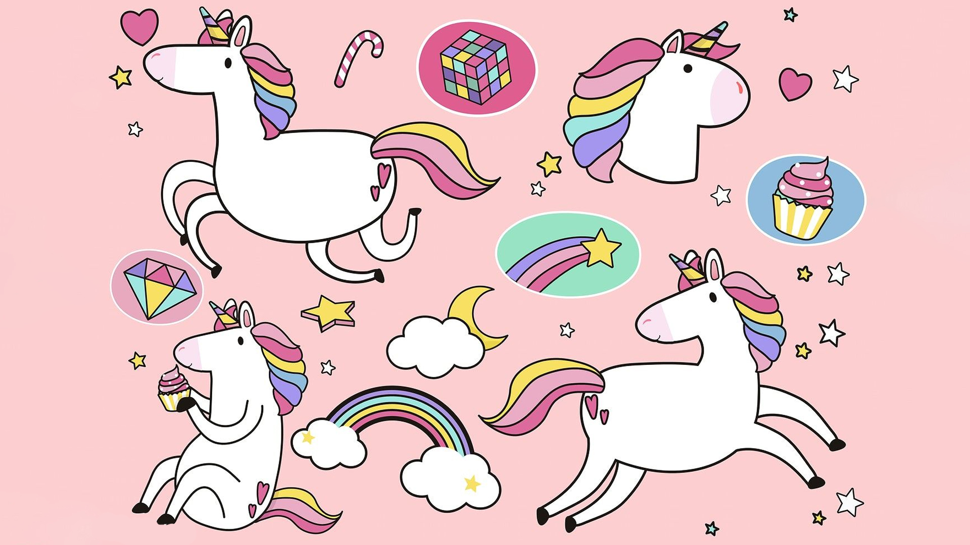 Cute Cartoon Unicorn Wallpapers Wallpapers