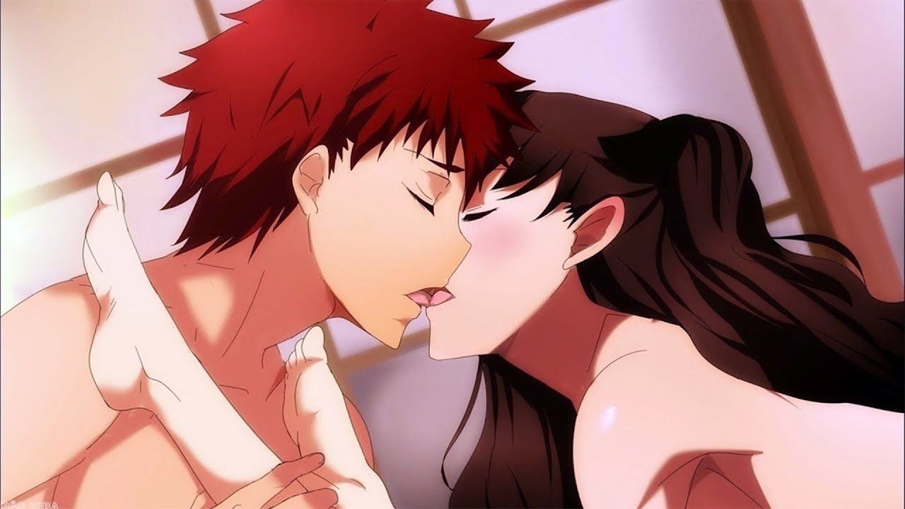 Cute Couple Anime Kiss Pocky Wallpapers Wallpapers