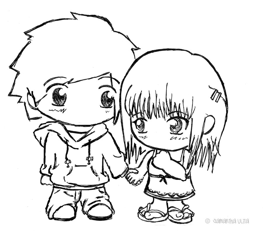 Cute Couple Drawing Wallpapers