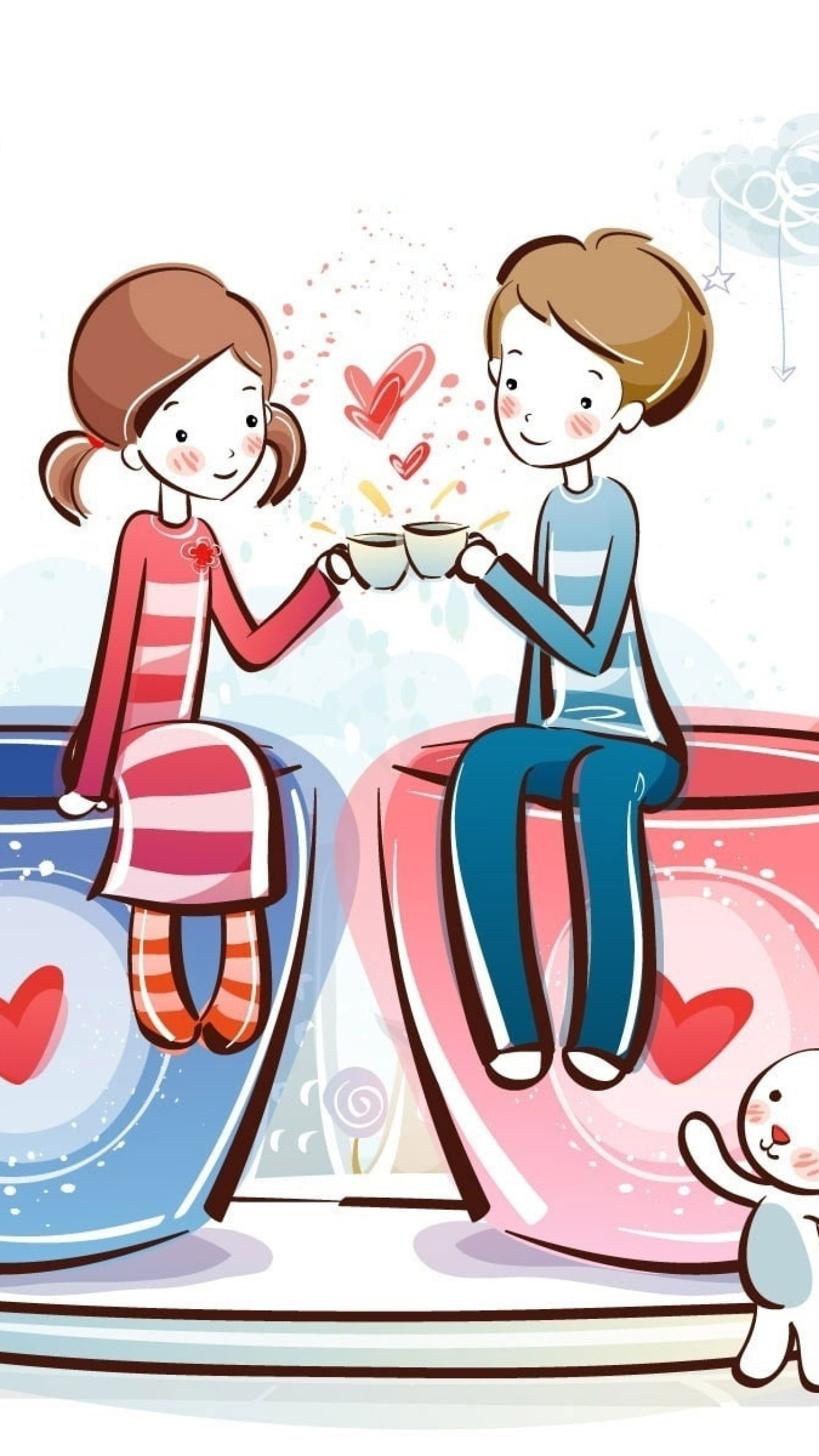 Cute Couple Drawing Wallpapers