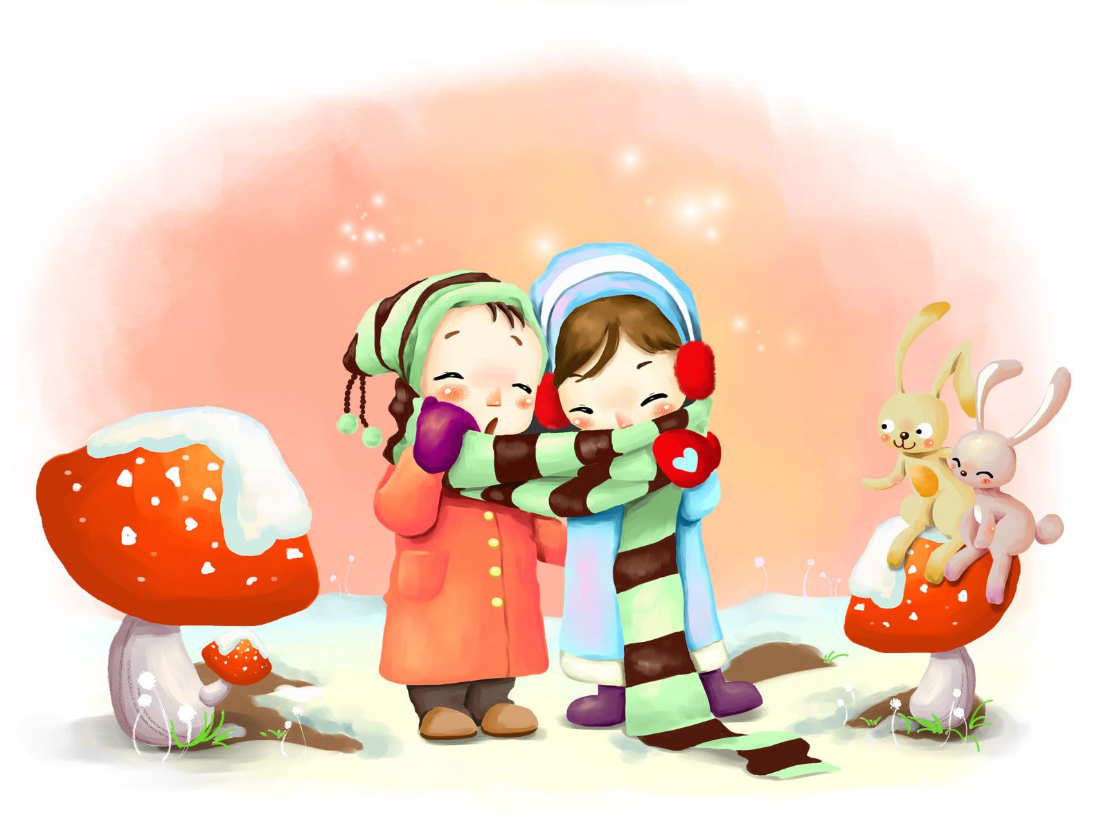 Cute Couples Cartoon Wallpapers